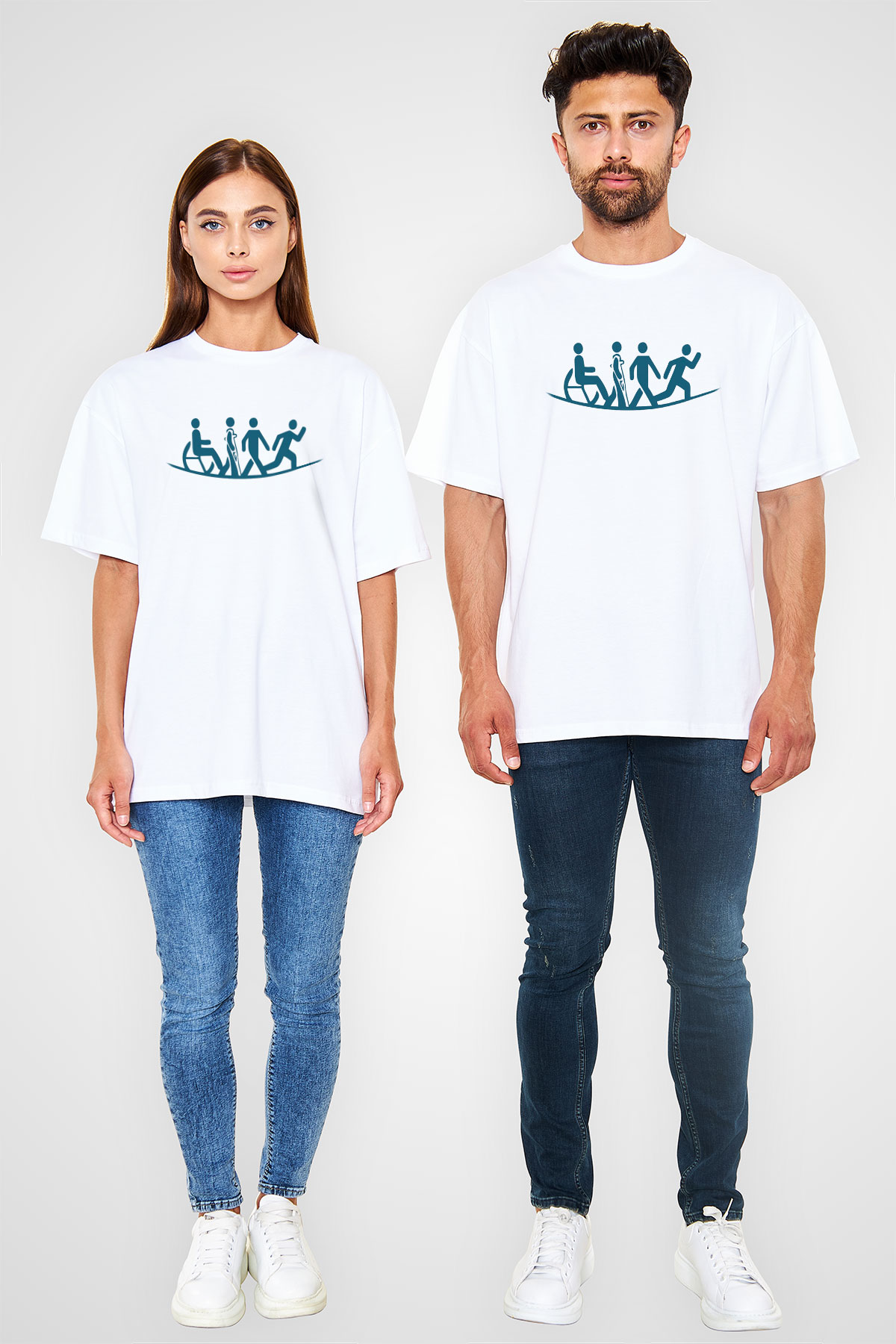 Fizyoterapist Beyaz Unisex Oversize Tişört T-Shirt
