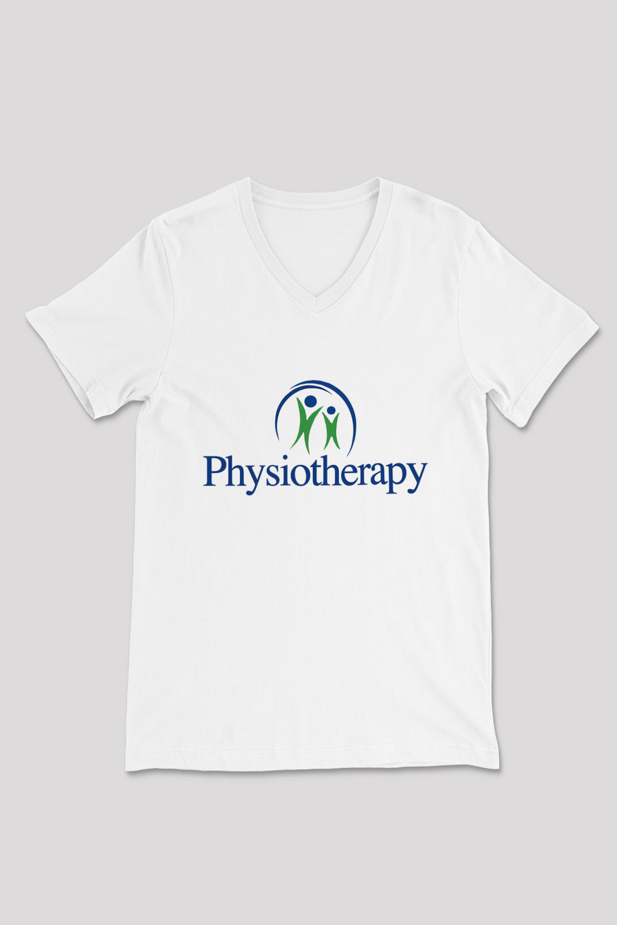 Fizyoterapist Beyaz Unisex V Yaka Tişört T-Shirt