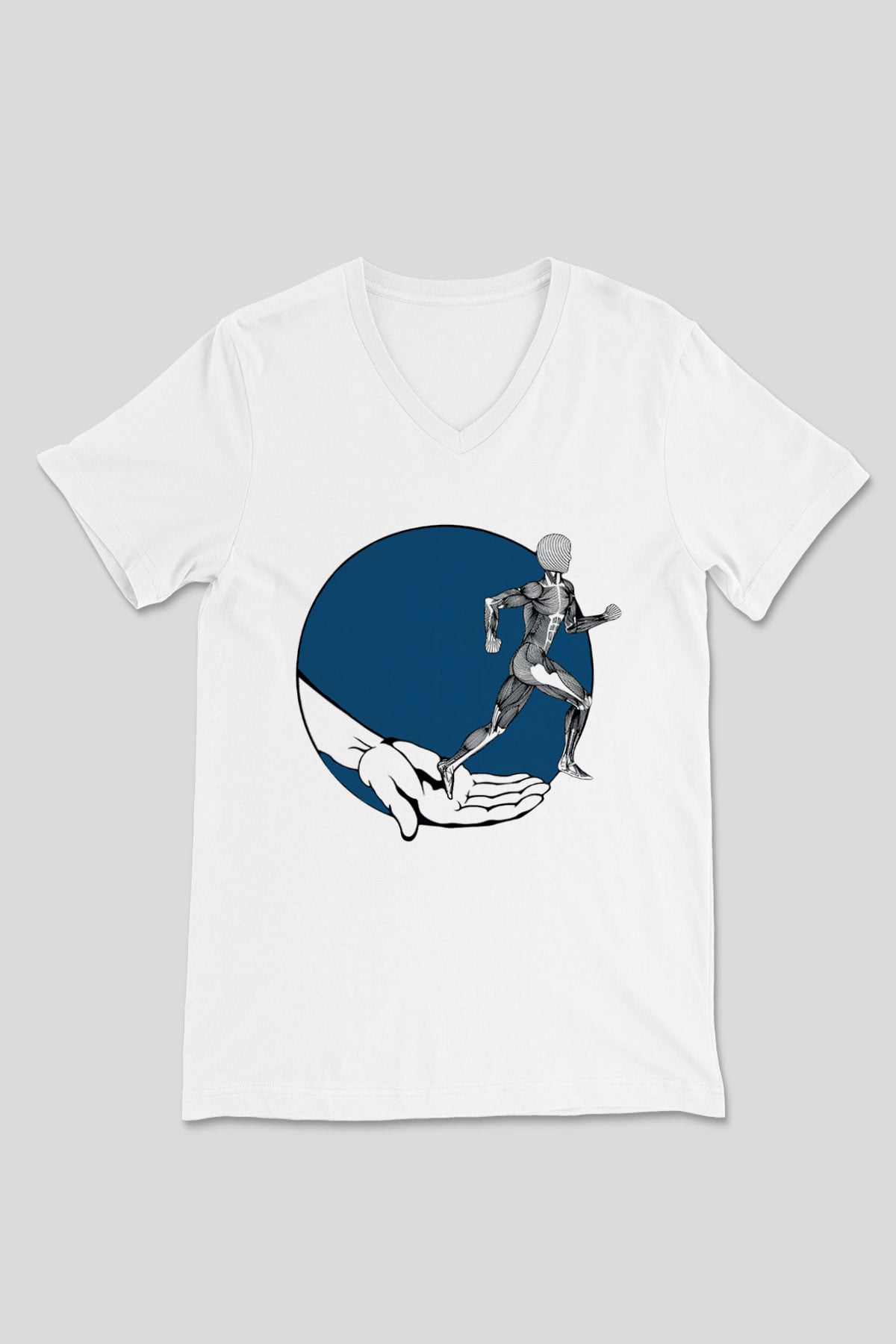Fizyoterapist Beyaz Unisex V Yaka Tişört T-Shirt