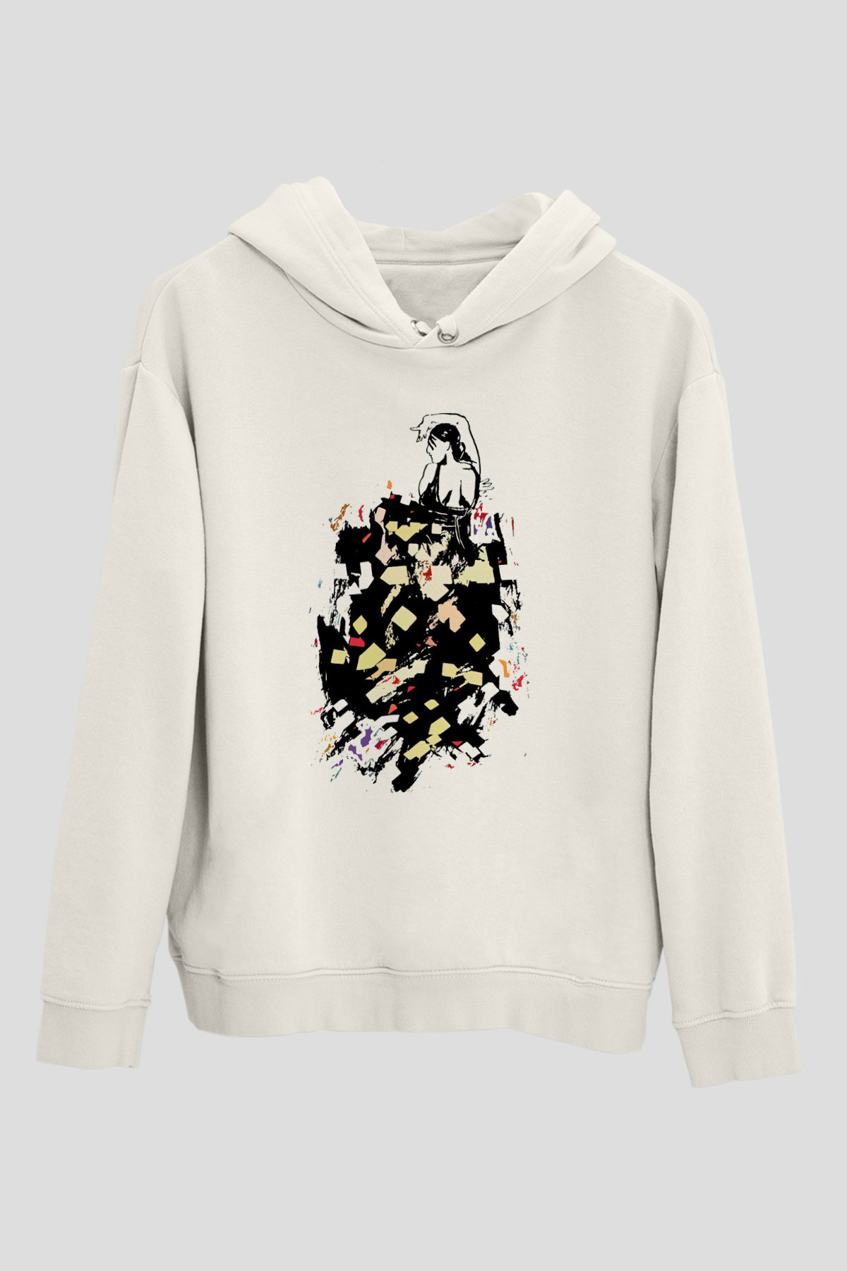 Flamenko Beyaz Unisex Hoodie