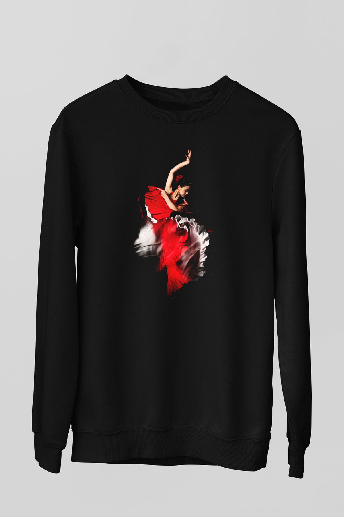 Flamenko Siyah Unisex Sweatshirt