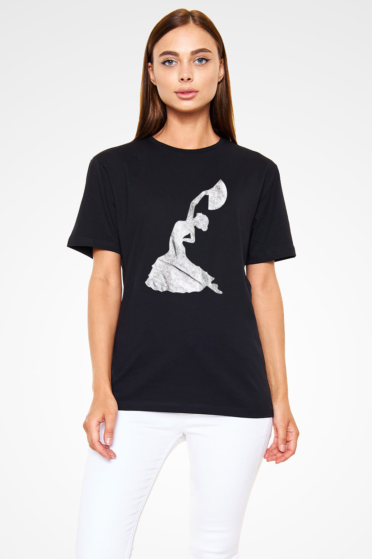 Flamenko Siyah Unisex Tişört T-Shirt - TişörtFabrikası