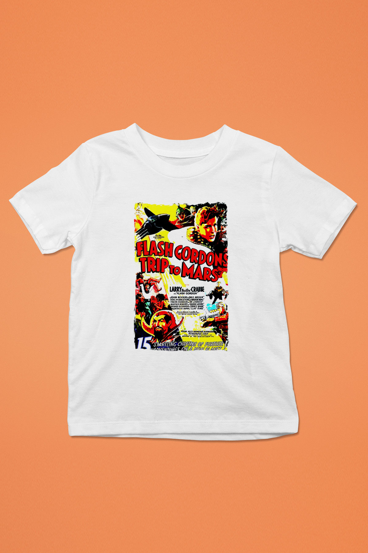 Flash Gordon Beyaz Unisex  Çocuk Tişört