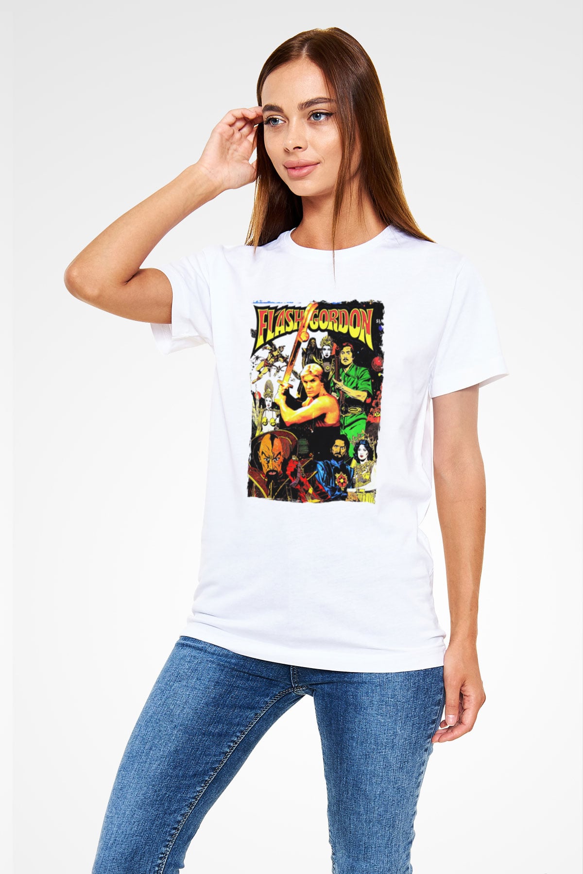 Flash Gordon Beyaz Unisex Tişört
