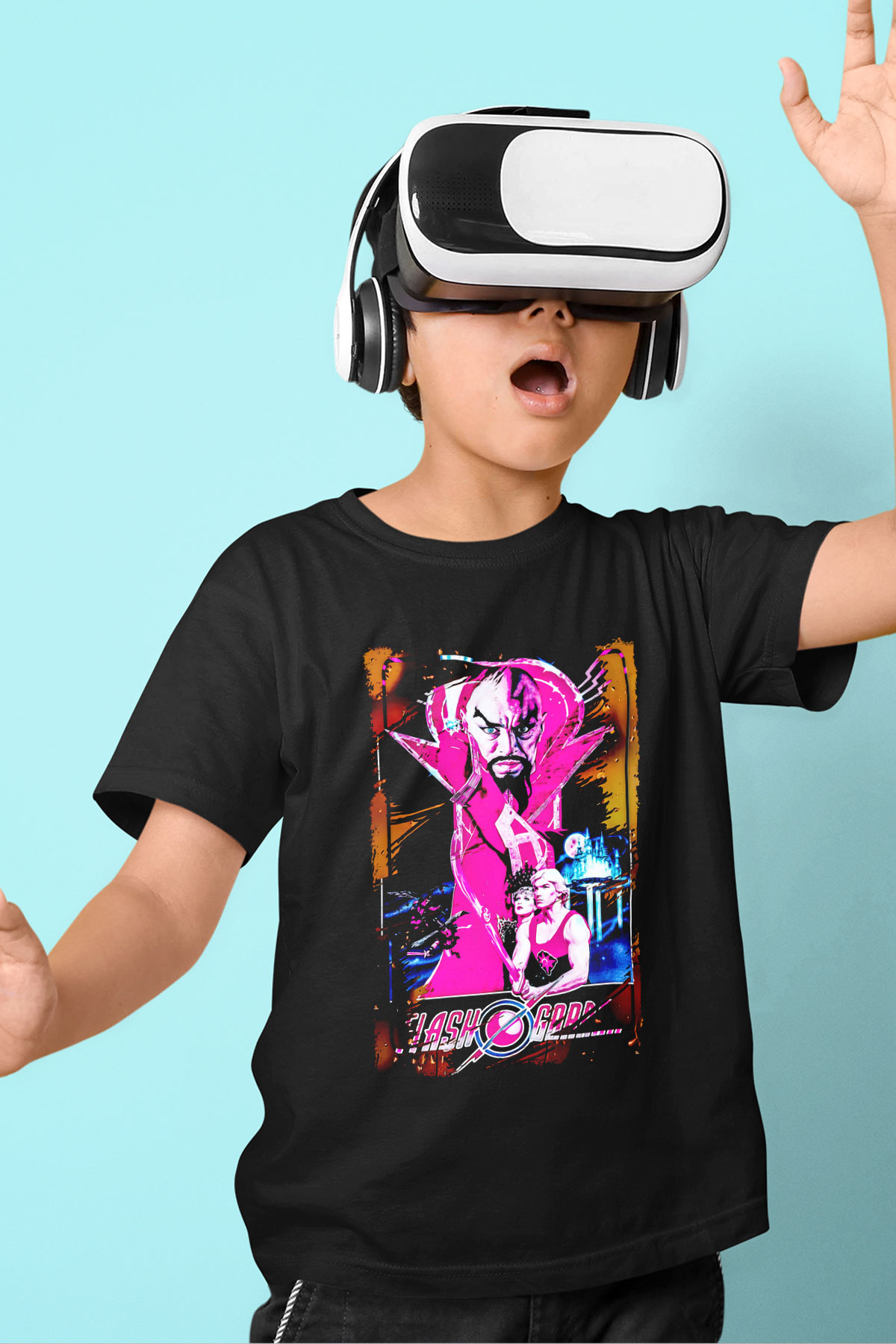 Flash Gordon Siyah Unisex  Çocuk Tişört