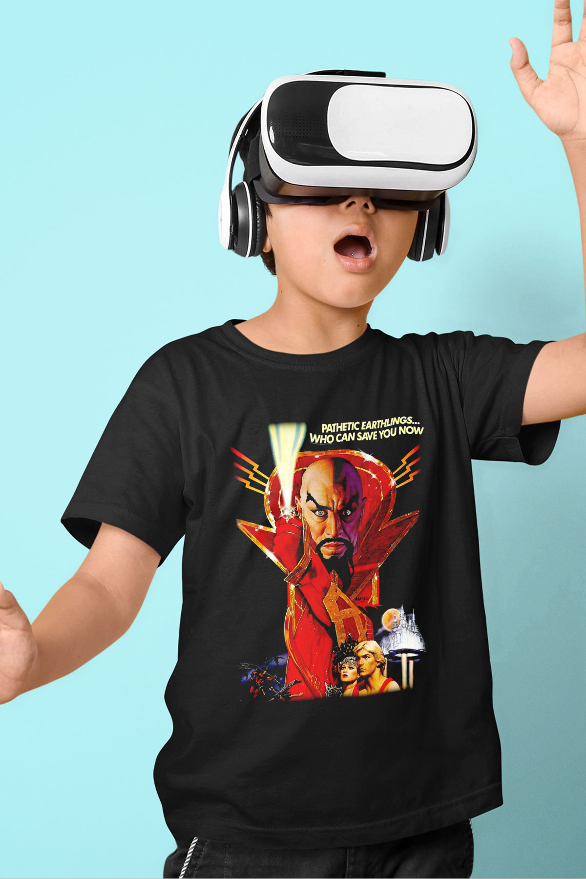Flash Gordon Siyah Unisex  Çocuk Tişört
