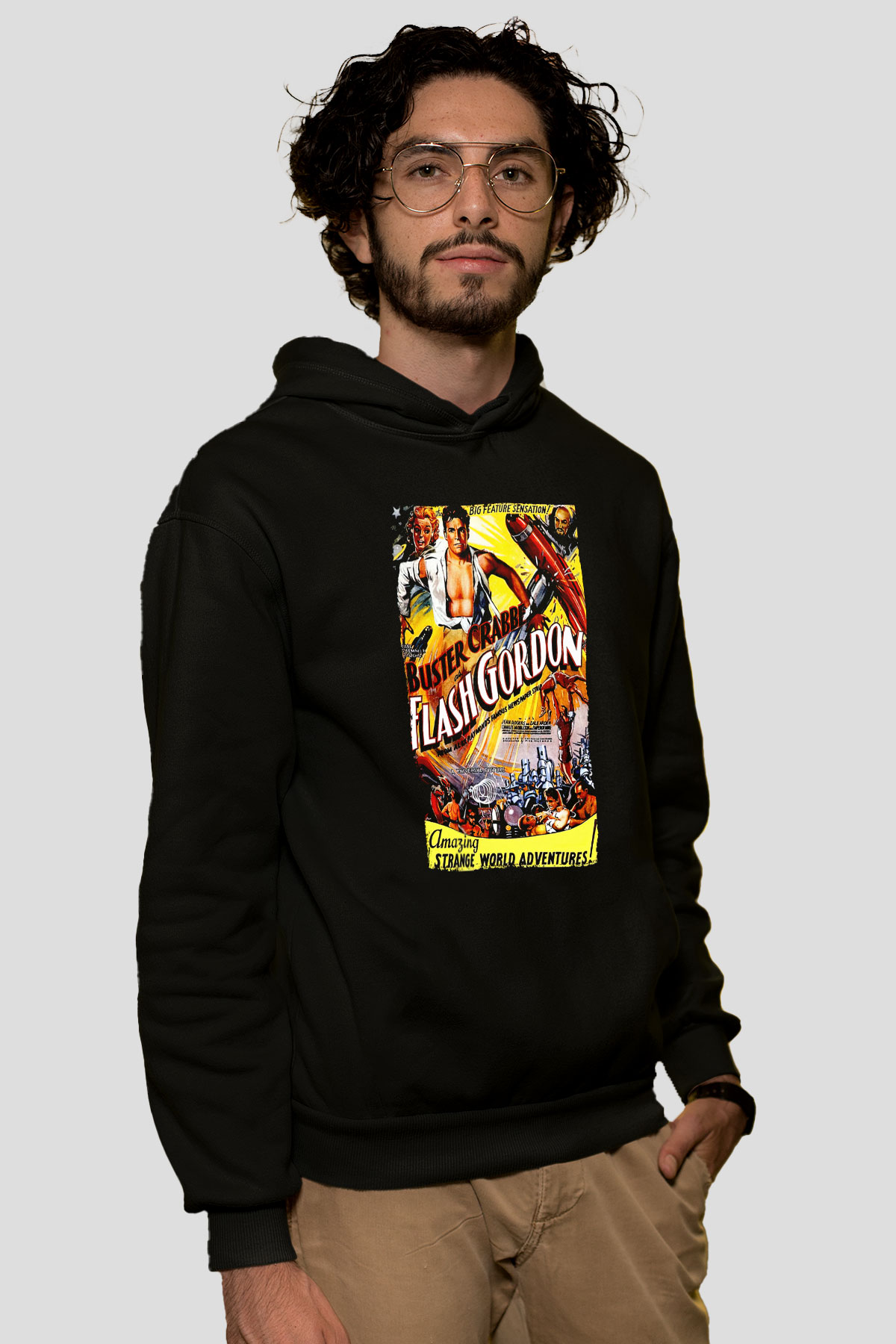 Flash Gordon Siyah Unisex Hoodie