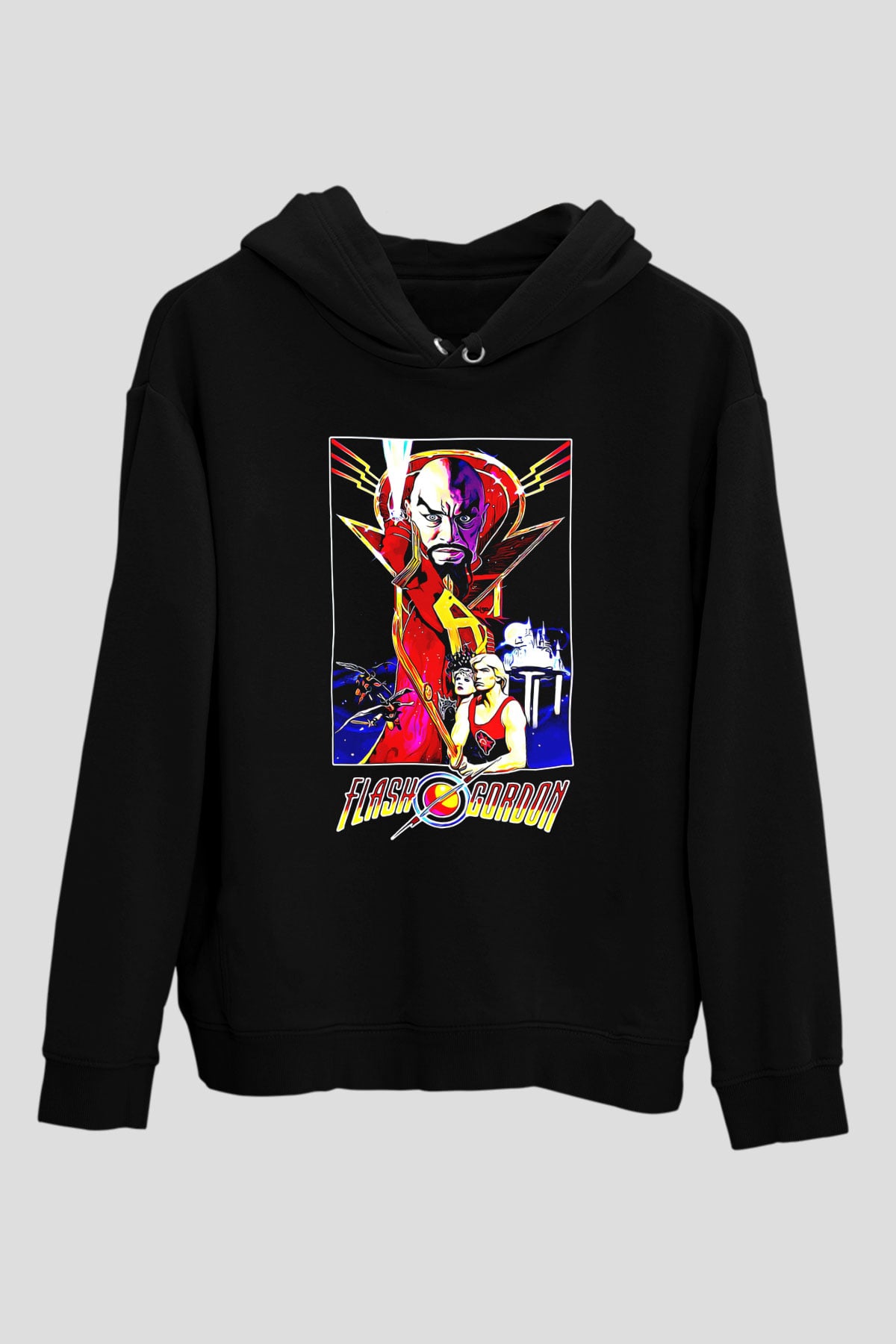 Flash Gordon Siyah Unisex Hoodie