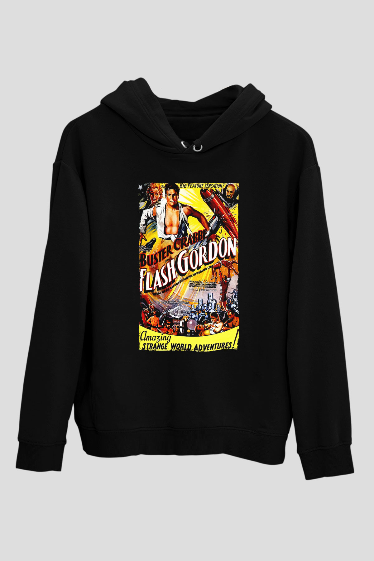 Flash Gordon Siyah Unisex Hoodie