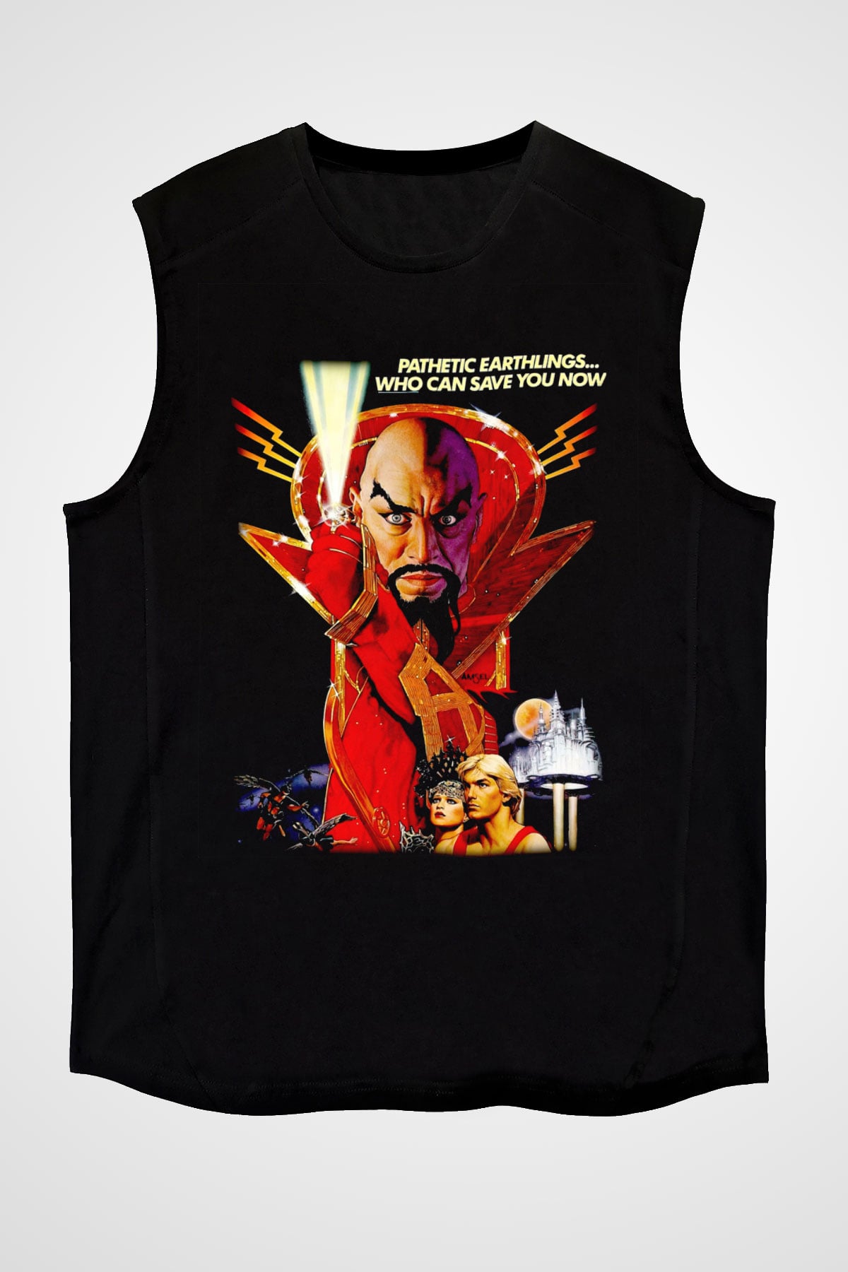 Flash Gordon Siyah Unisex  Kolsuz Tişört