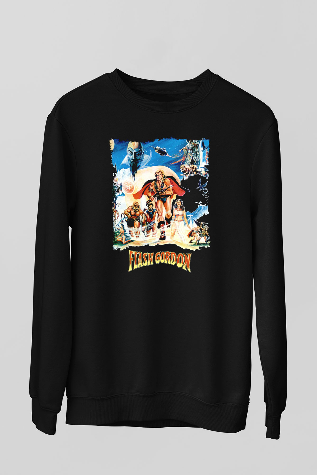 Flash Gordon Siyah Unisex  Sweatshirt