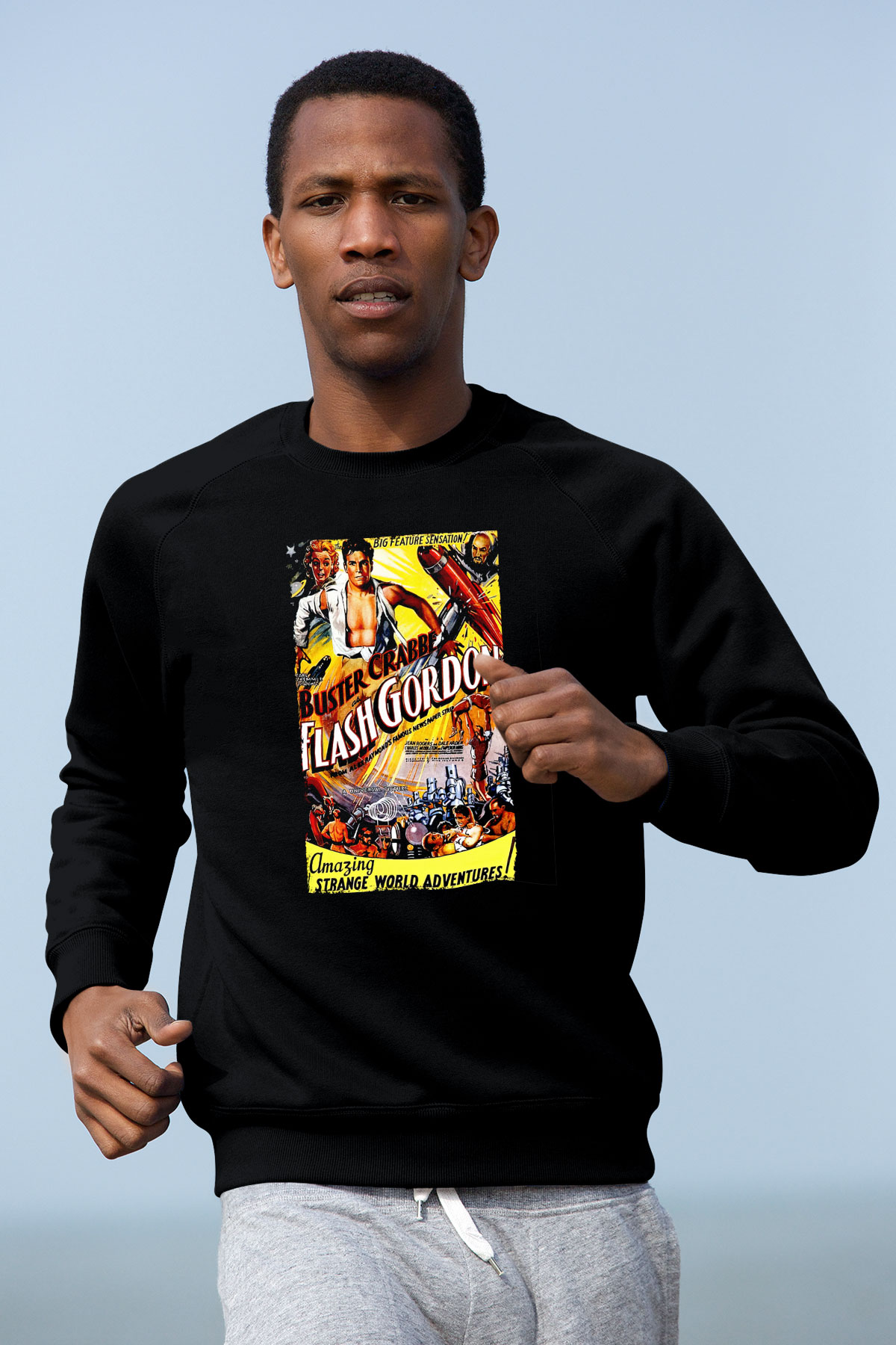 Flash Gordon Siyah Unisex  Sweatshirt