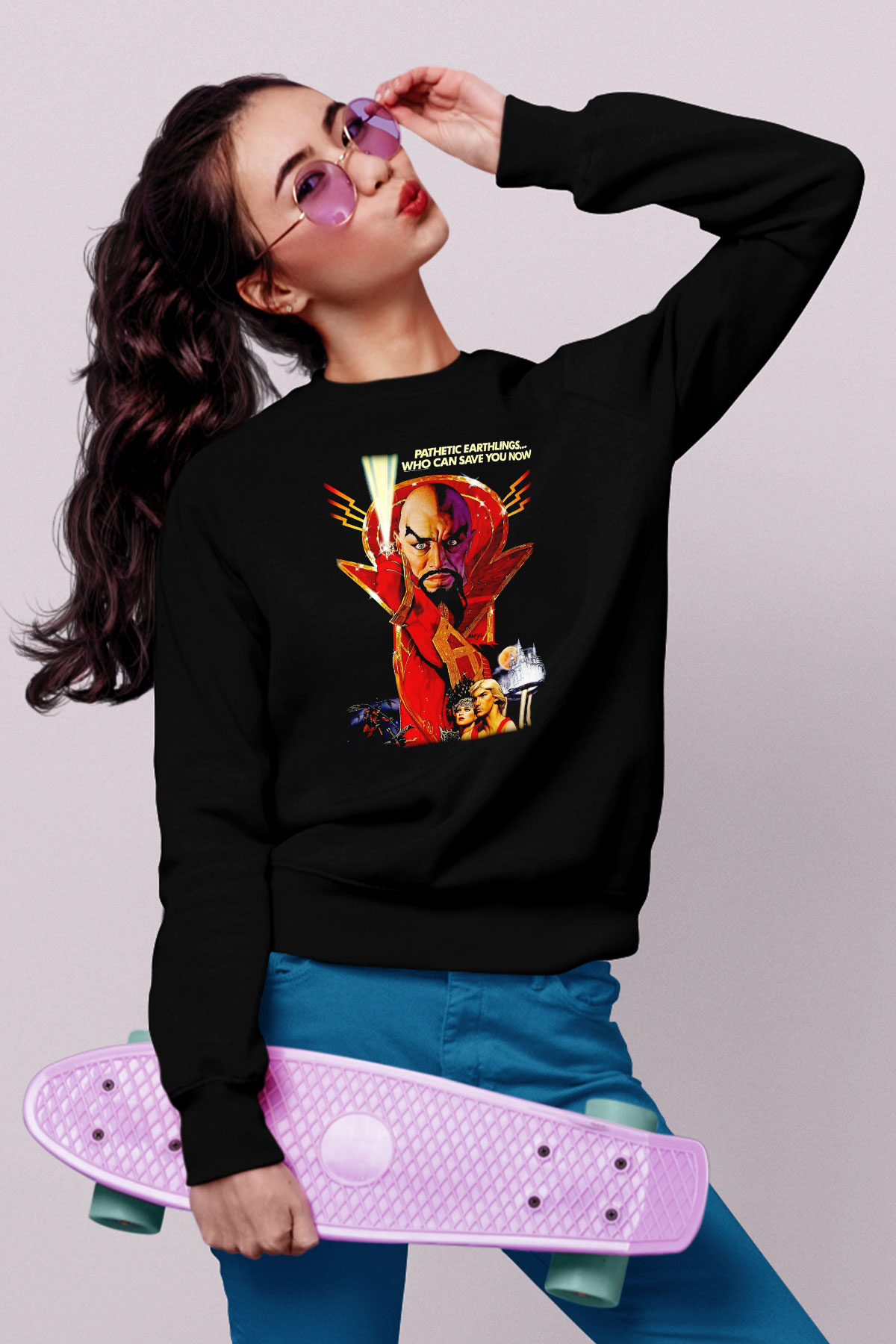Flash Gordon Siyah Unisex  Sweatshirt