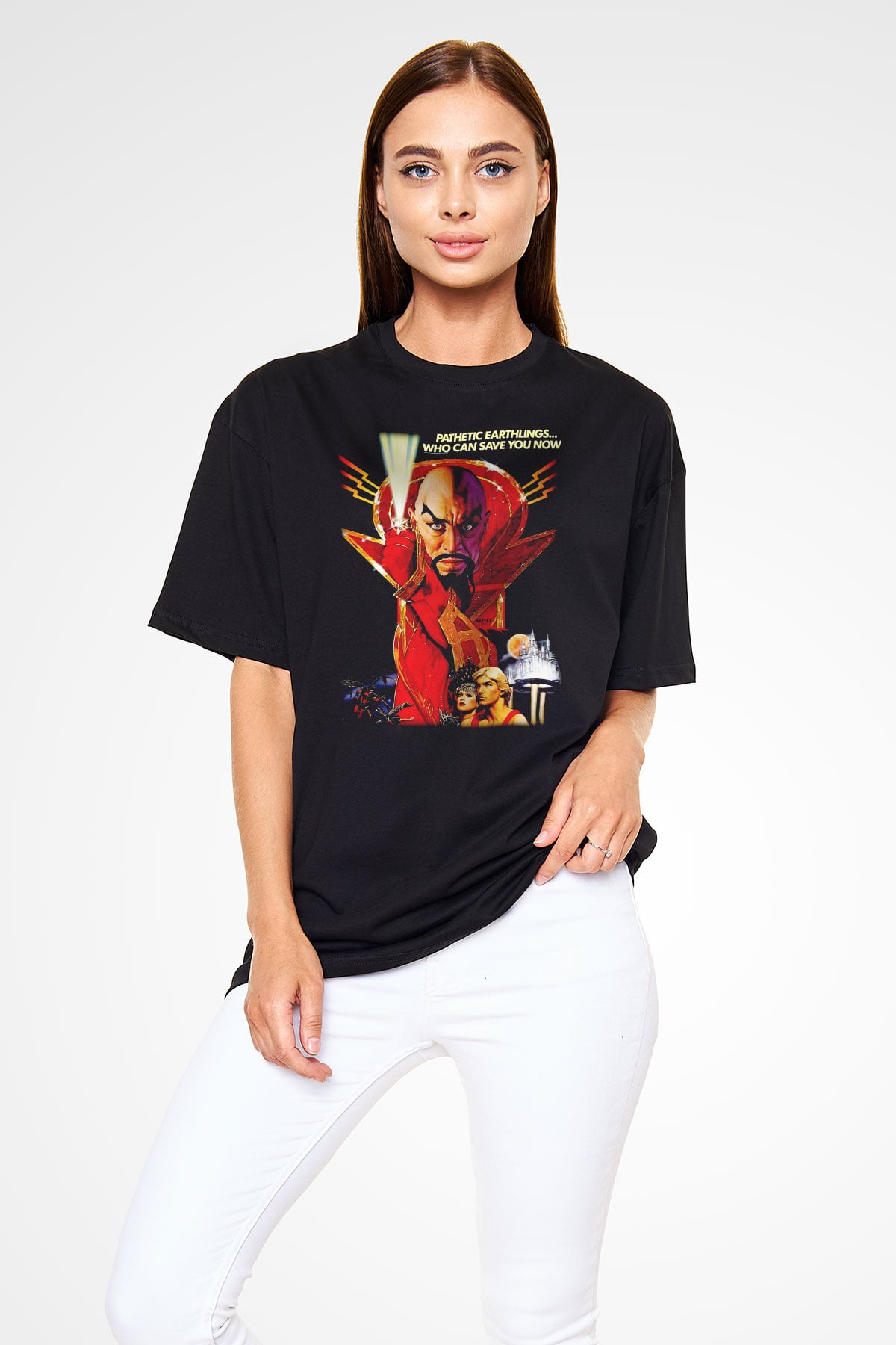 Flash Gordon Siyah Oversize Tişört