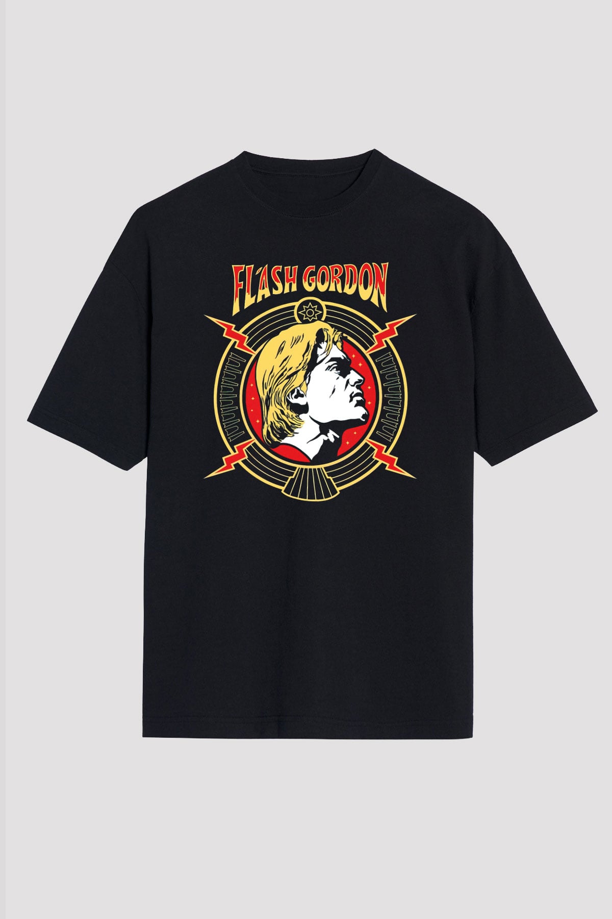 Flash Gordon Siyah Oversize Tişört