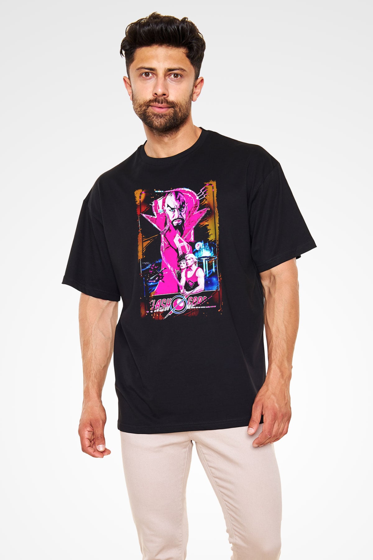 Flash Gordon Siyah Oversize Tişört