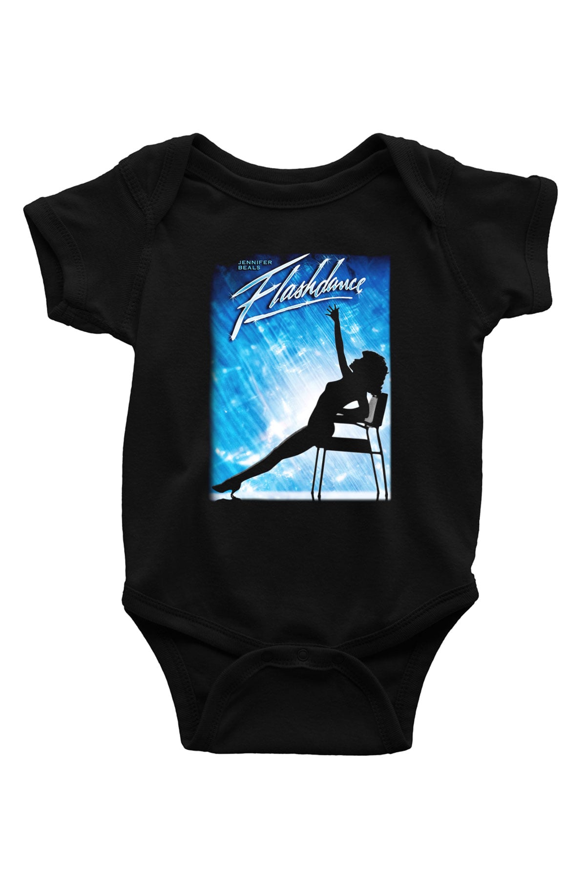Flashdance Baskılı Siyah Bebek Body - Zıbın