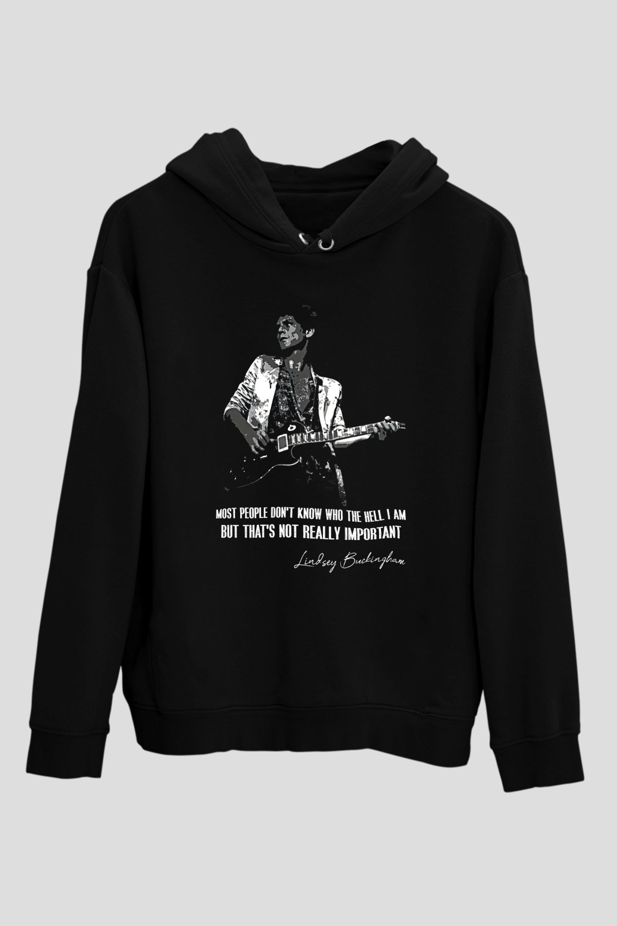 Fleetwod Mac Baskılı Unisex Siyah Kapüşonlu Sweatshirt