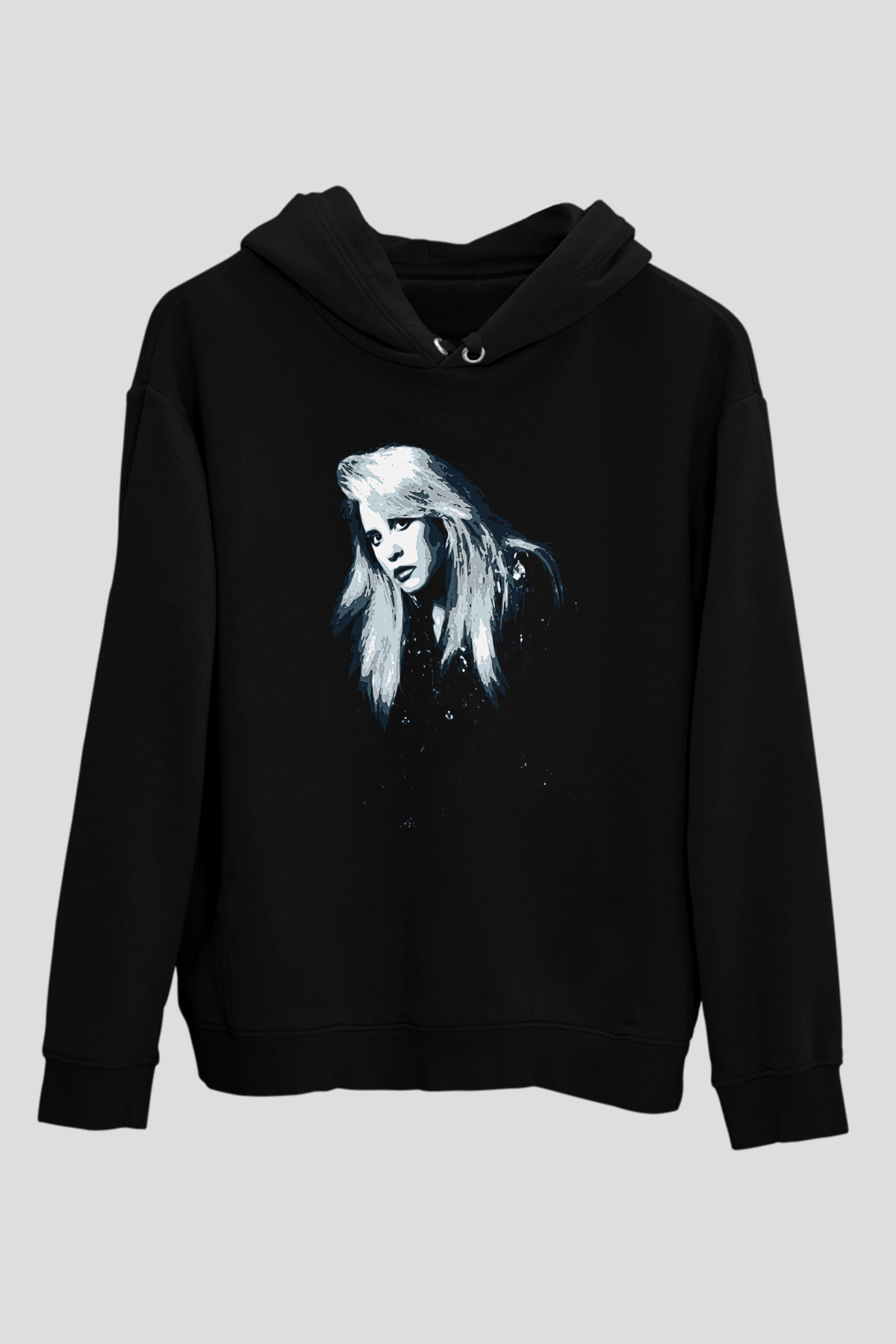 Fleetwod Mac Baskılı Unisex Siyah Kapüşonlu Sweatshirt