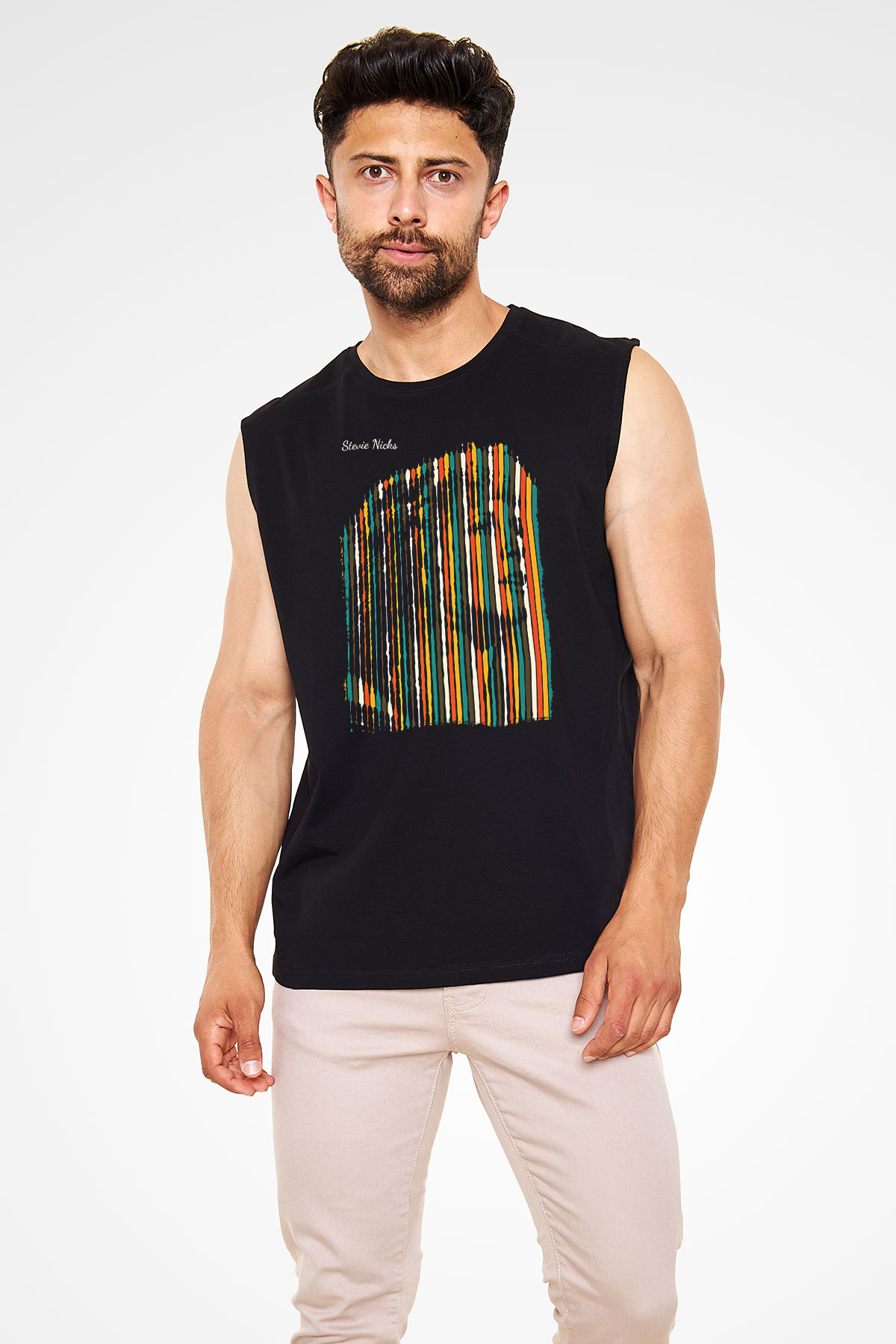 Fleetwod Mac Baskılı Unisex Siyah Kolsuz Tişört - Tshirt