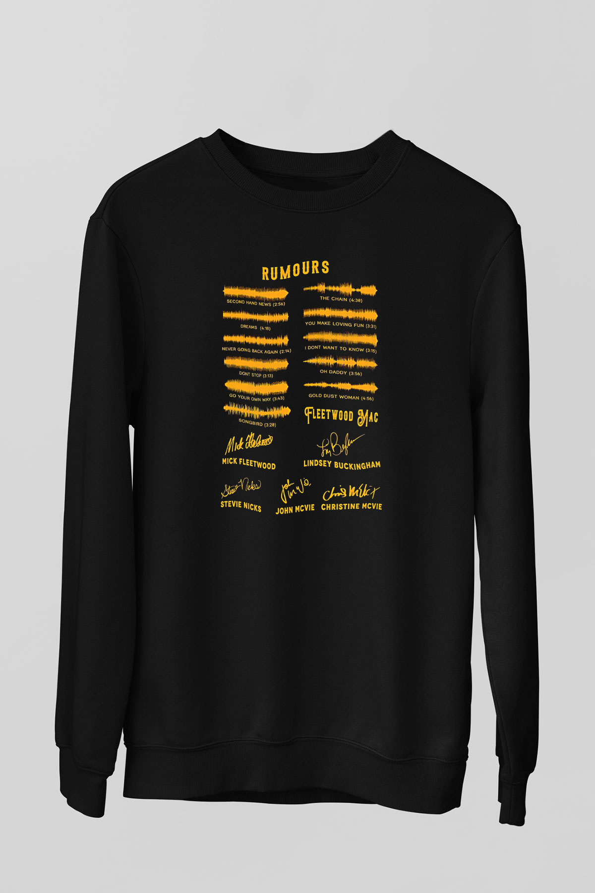 Fleetwod Mac Baskılı Unisex Siyah Sweatshirt