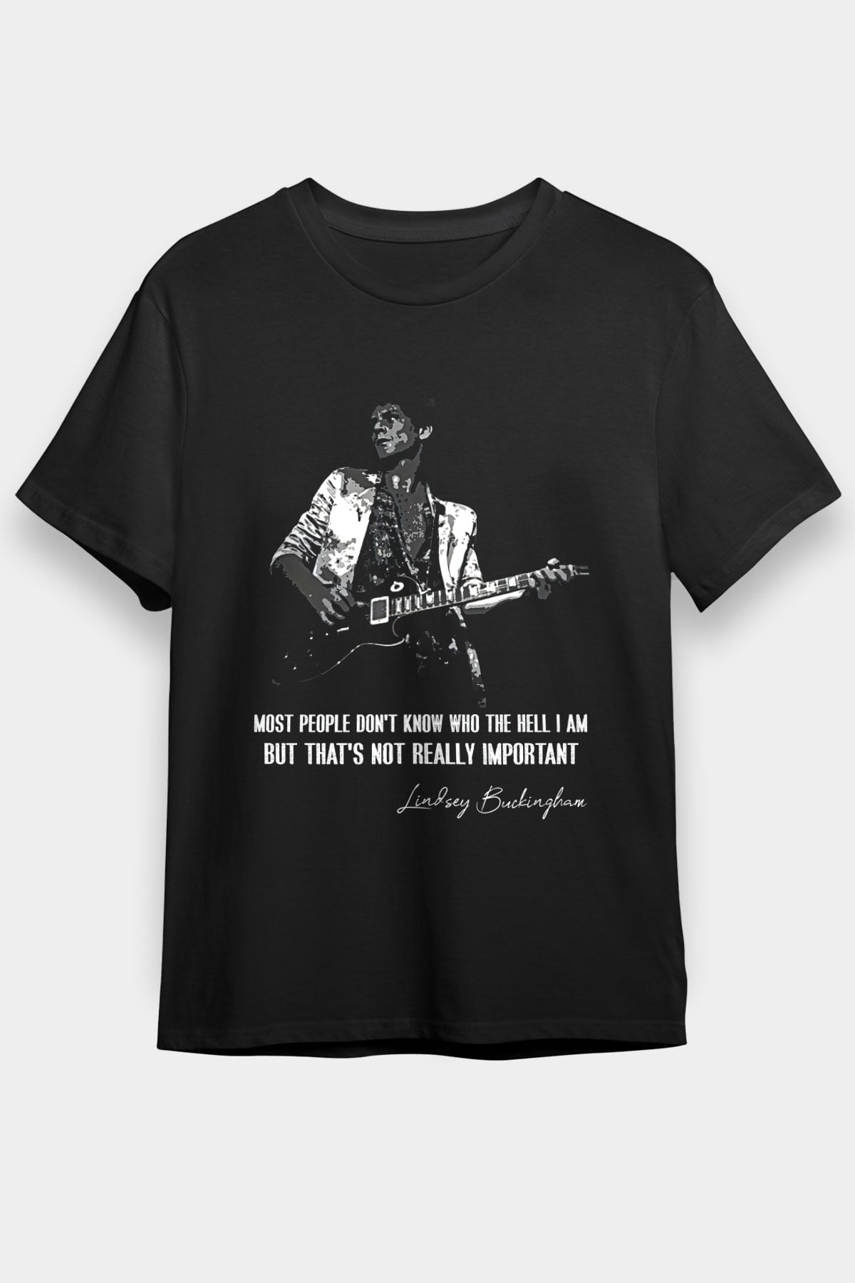Fleetwod Mac Baskılı Unisex Siyah Tişört - Tshirt