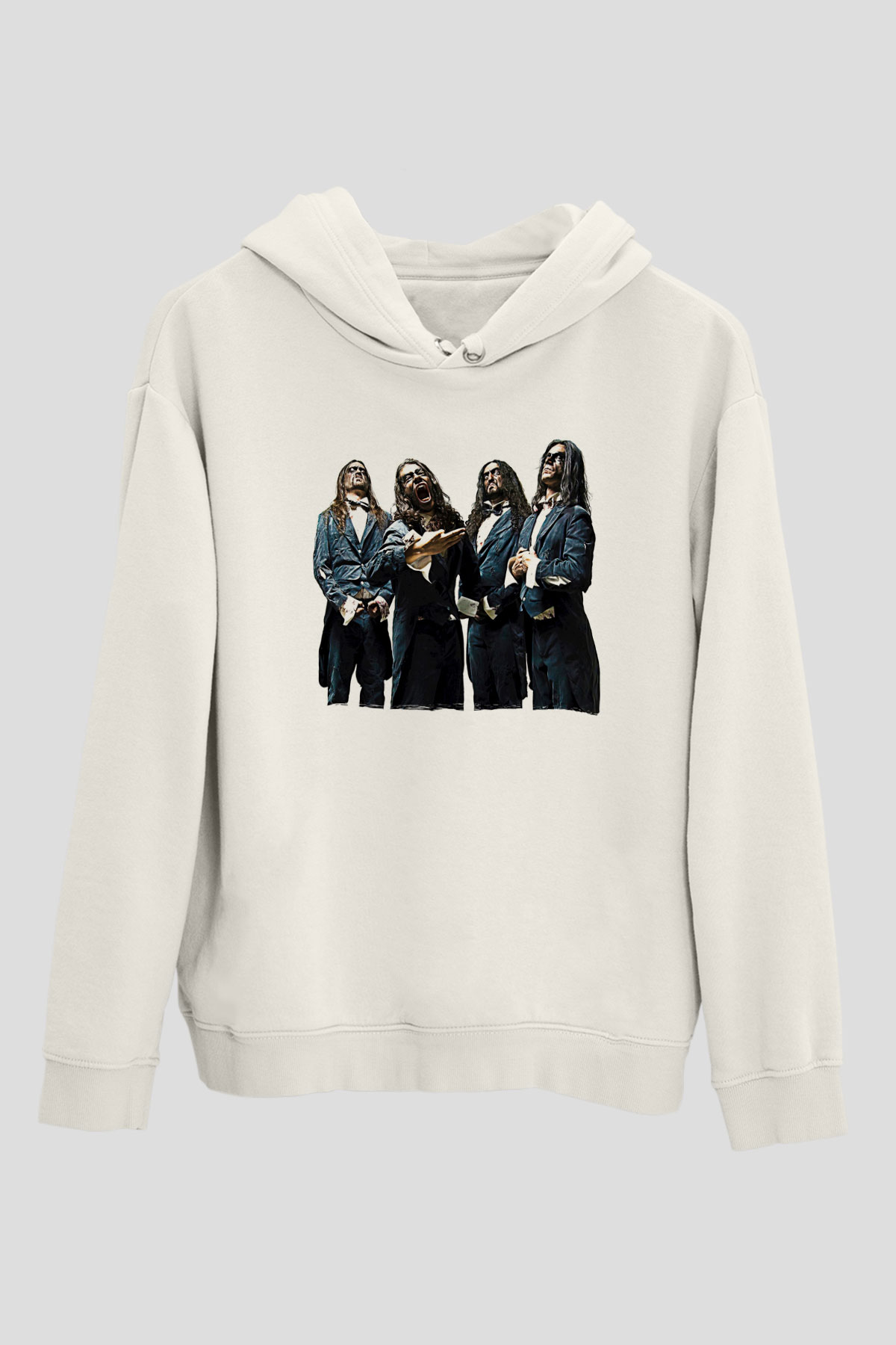 Fleshgod Apocalypse Baskılı Beyaz Unisex Kapüşonlu Sweatshirt