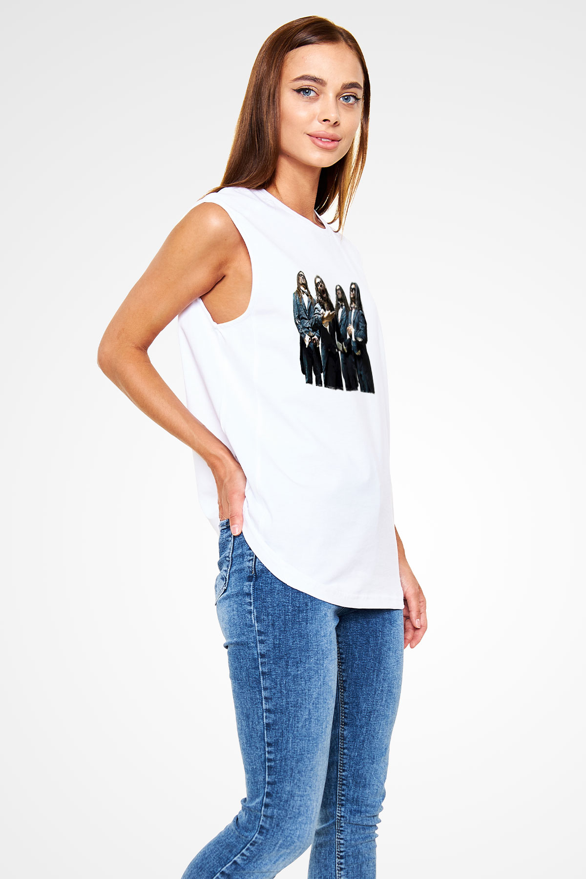 Fleshgod Apocalypse Baskılı Beyaz Unisex Kolsuz Tişört - Tshirt