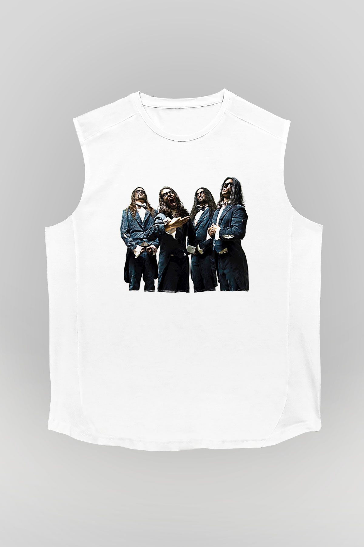 Fleshgod Apocalypse Baskılı Beyaz Unisex Kolsuz Tişört - Tshirt