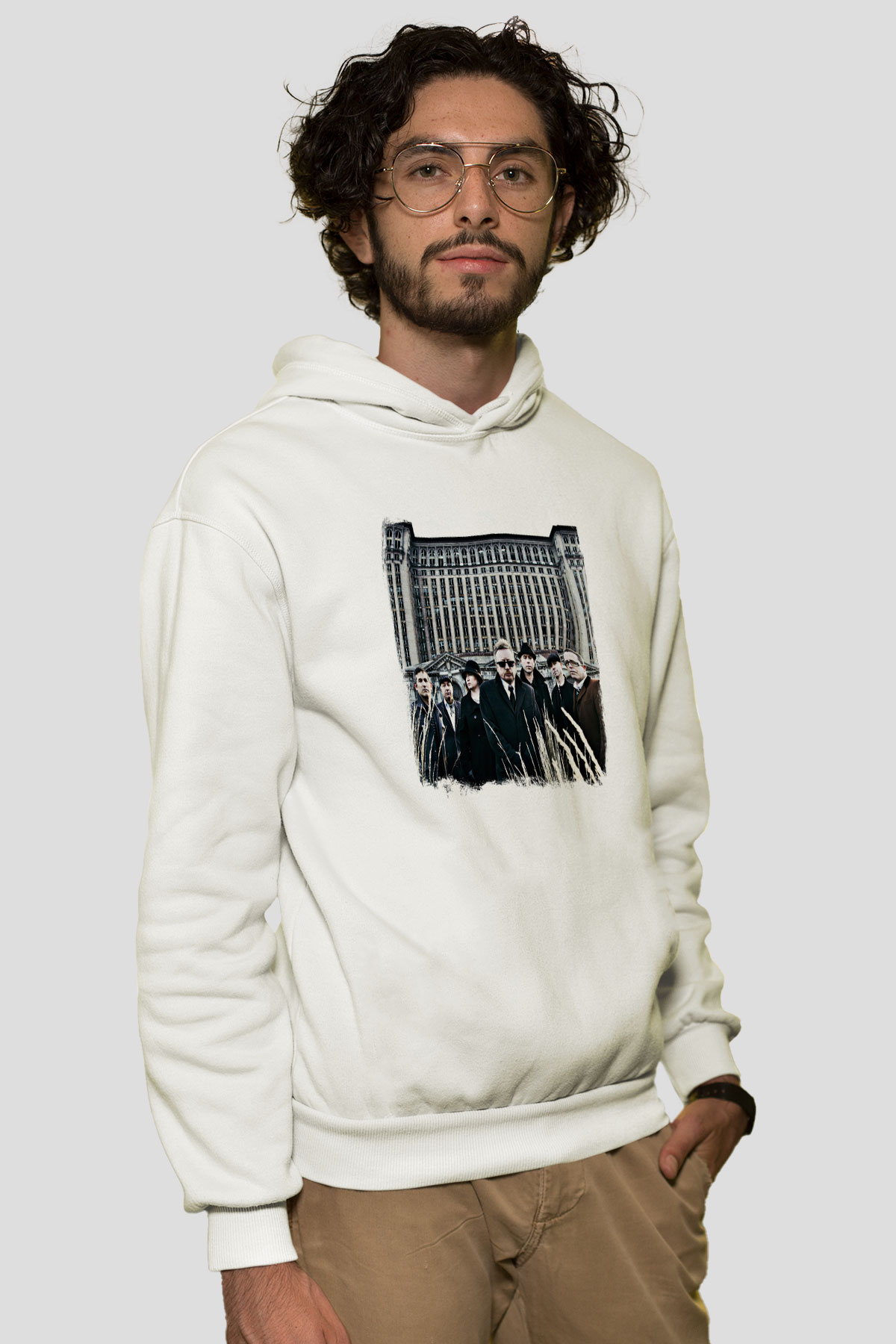 Flogging Molly Baskılı Unisex Beyaz Hoodie