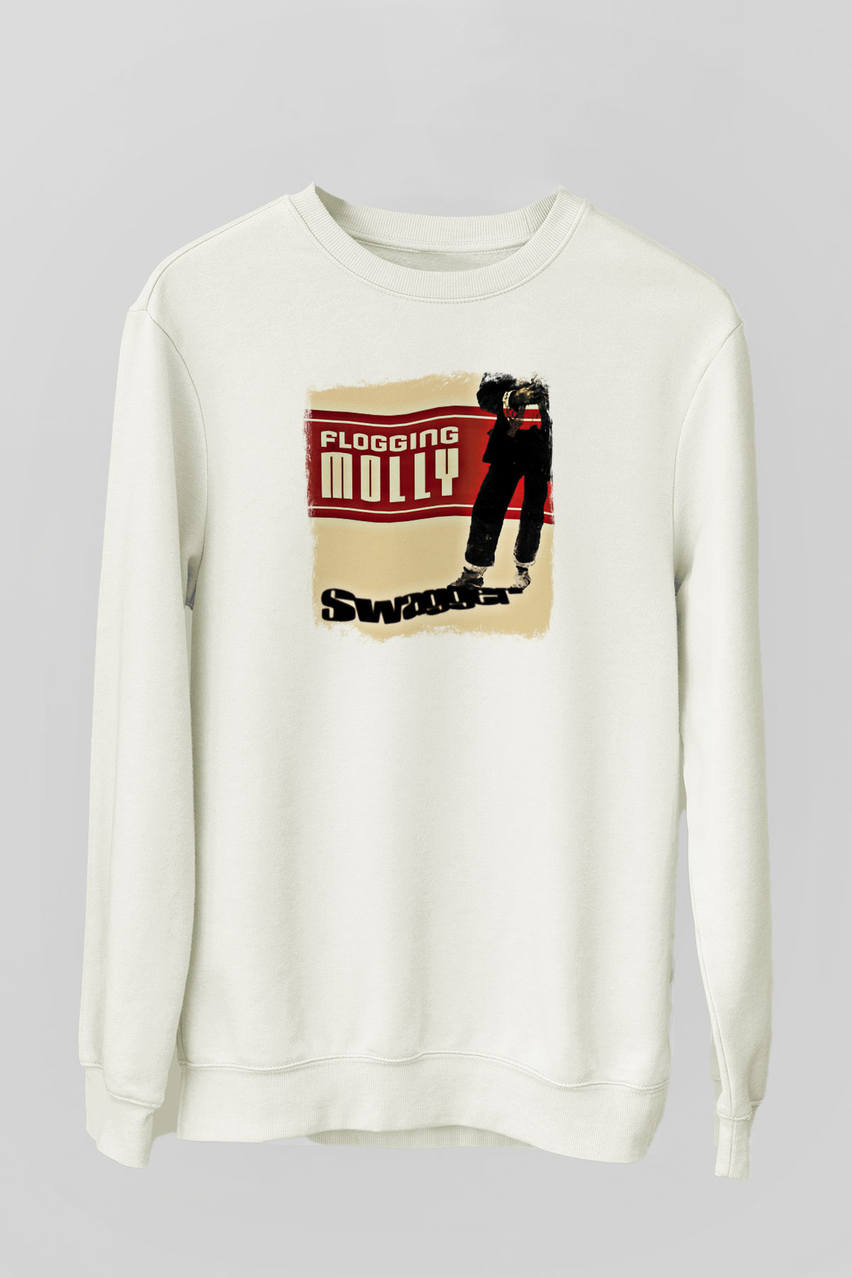 Flogging Molly Baskılı Unisex Beyaz Sweatshirt