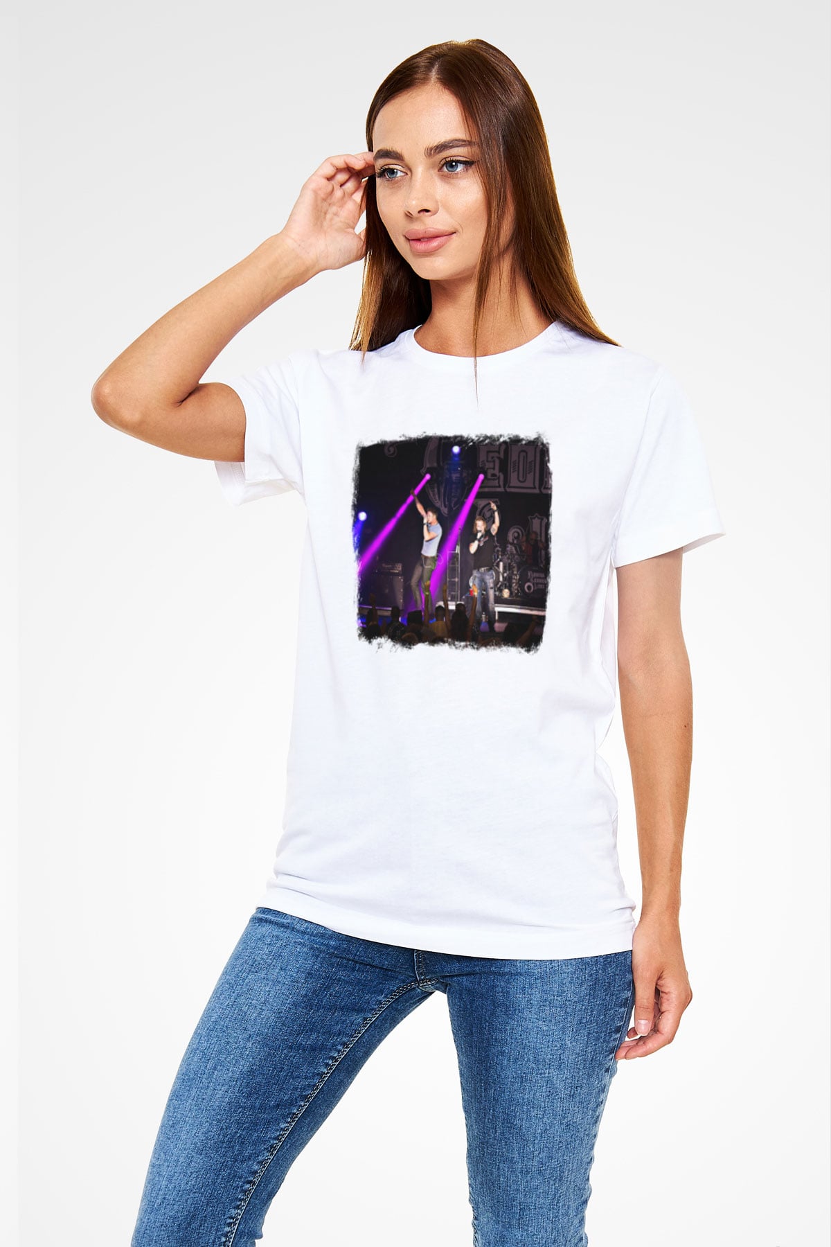 Florida Georgia Line Baskılı Unisex Beyaz Tişört