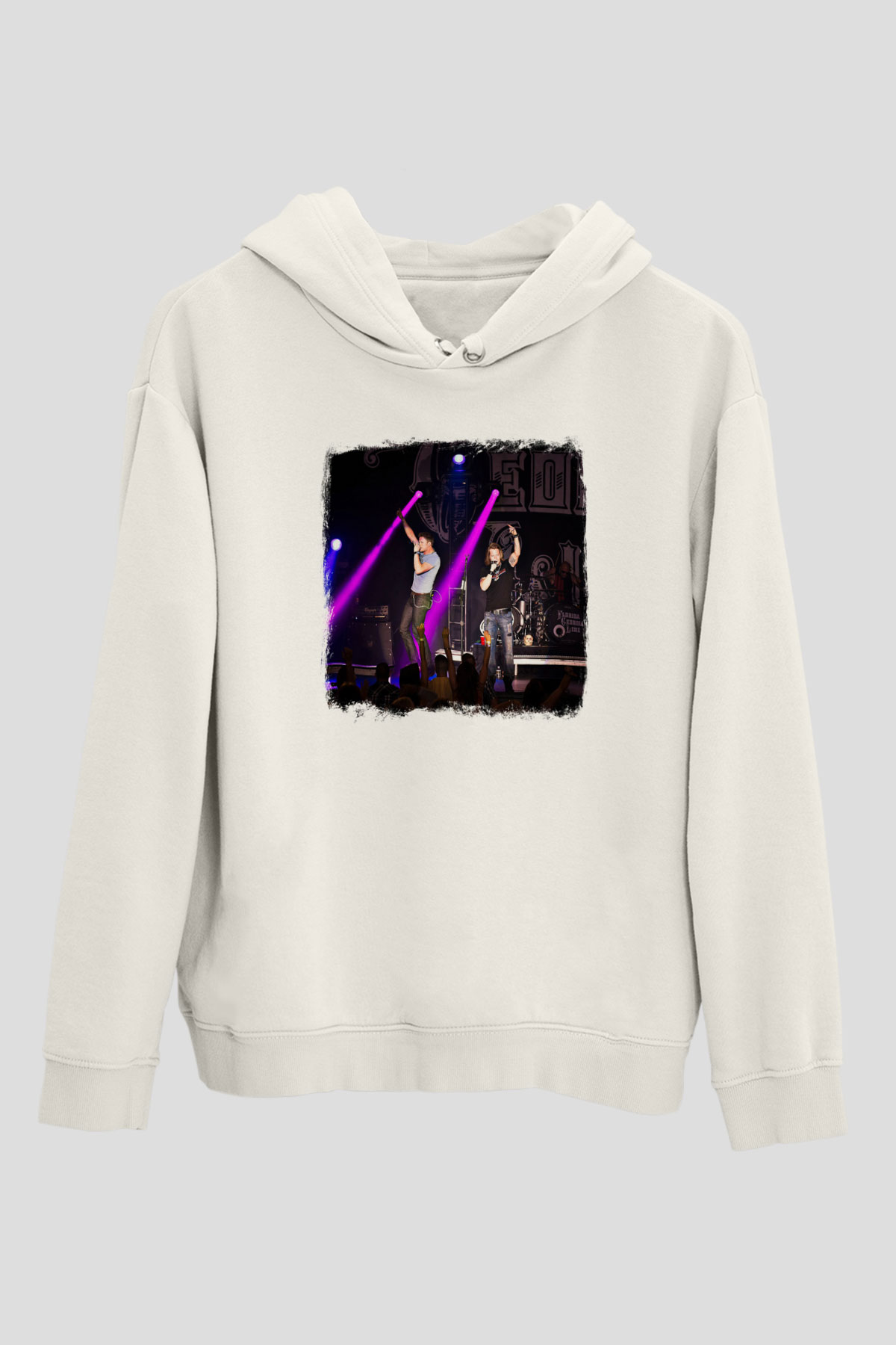 Florida Georgia Line Baskılı Unisex Beyaz Hoodie