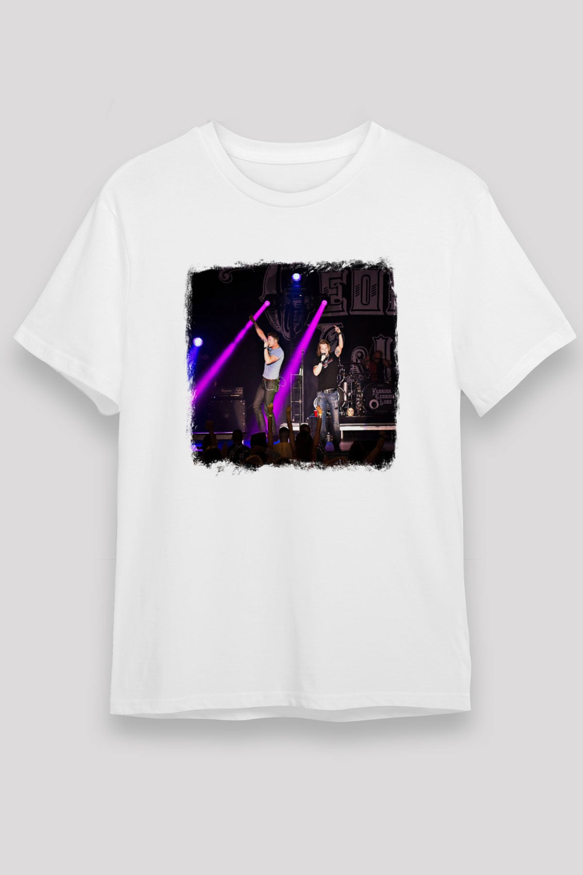 Florida Georgia Line Baskılı Unisex Beyaz Tişört
