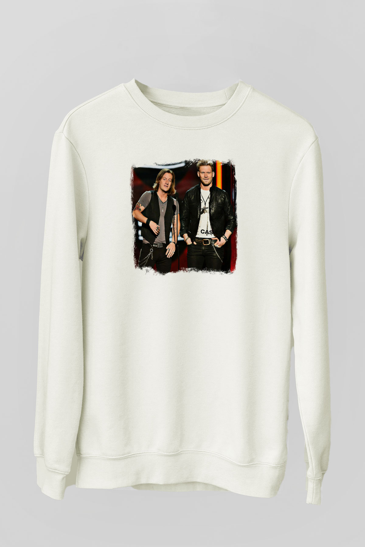 Florida Georgia Line Baskılı Unisex Beyaz Sweatshirt