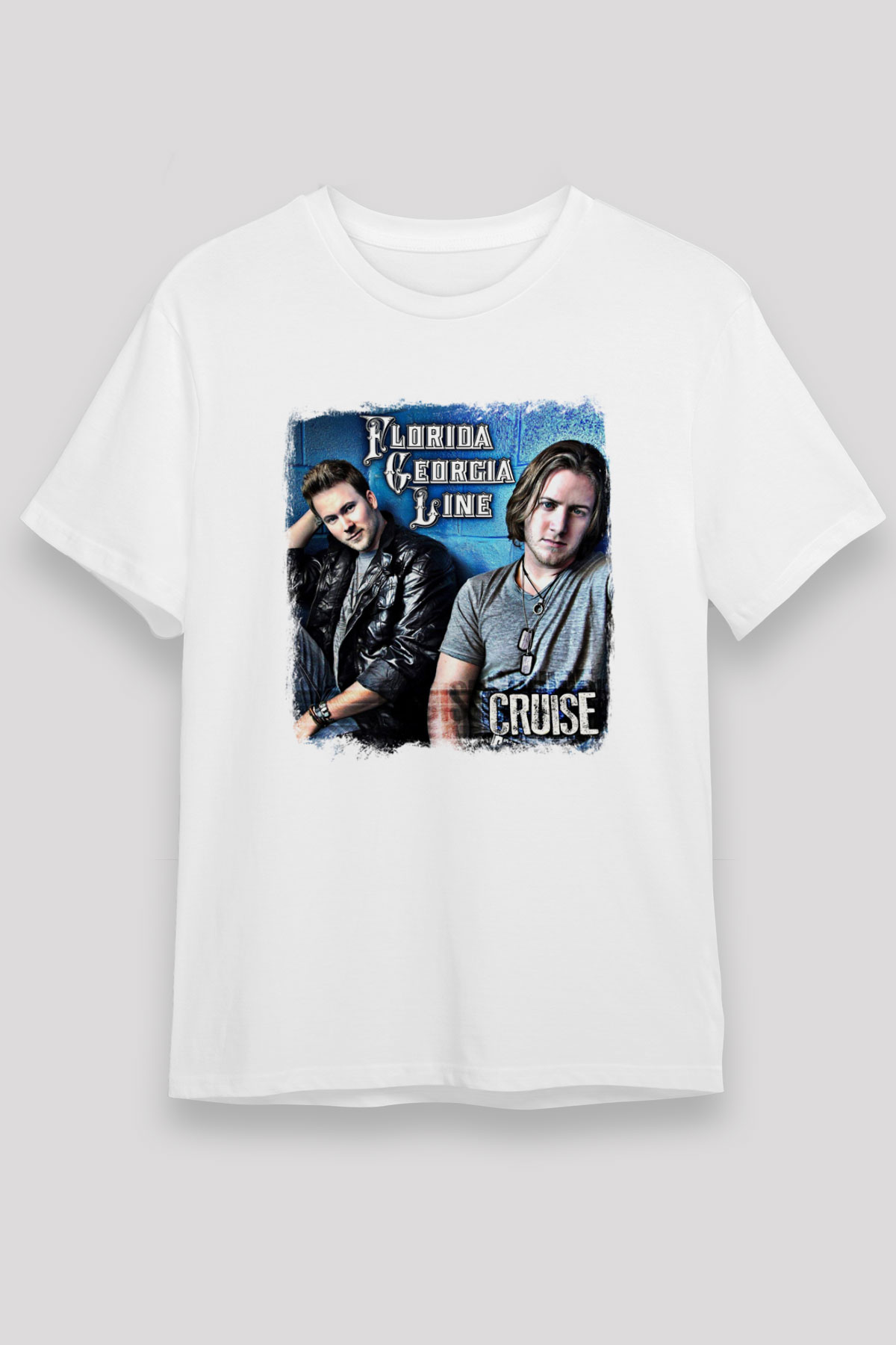 Florida Georgia Line Baskılı Unisex Beyaz Tişört