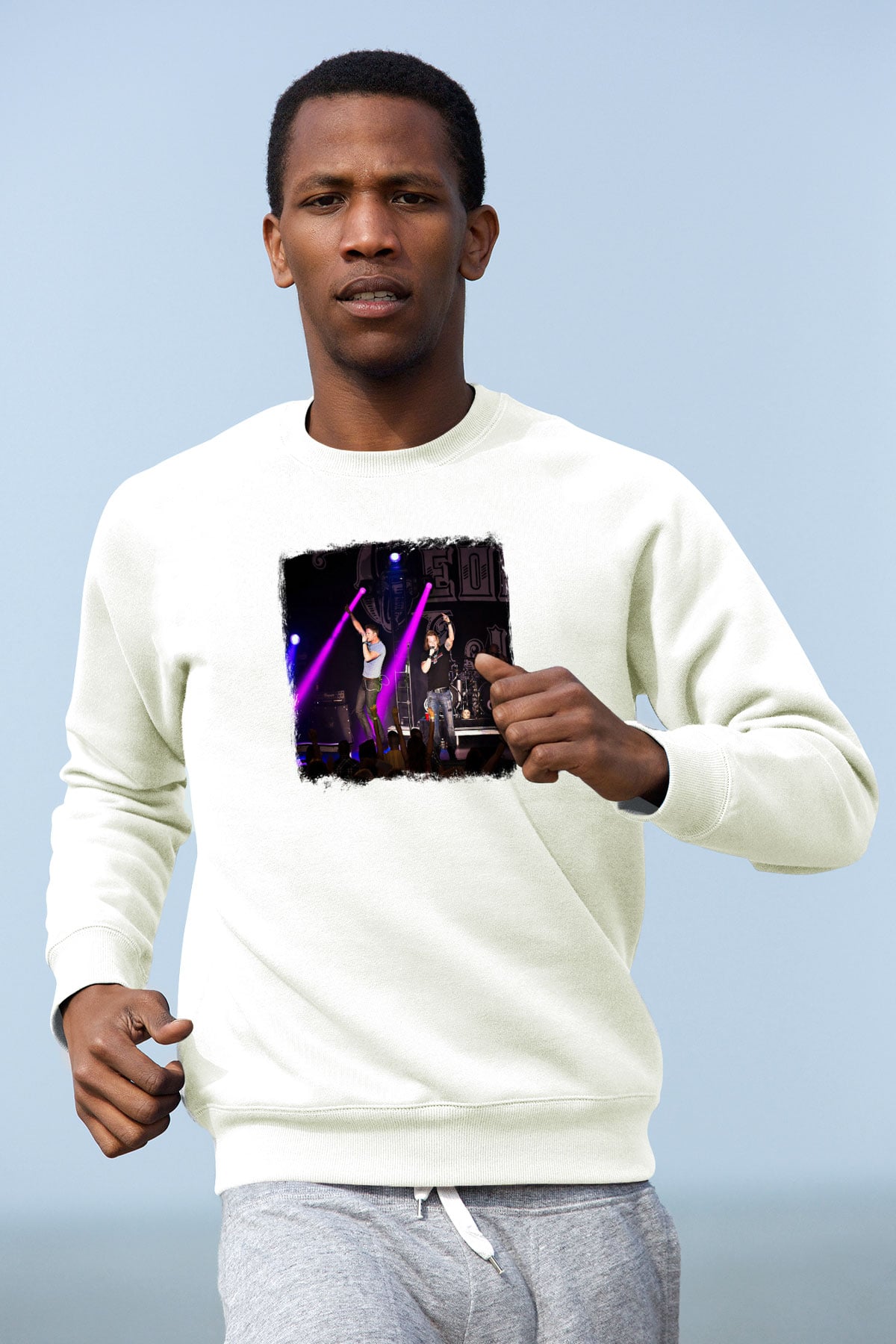 Florida Georgia Line Baskılı Unisex Beyaz Sweatshirt