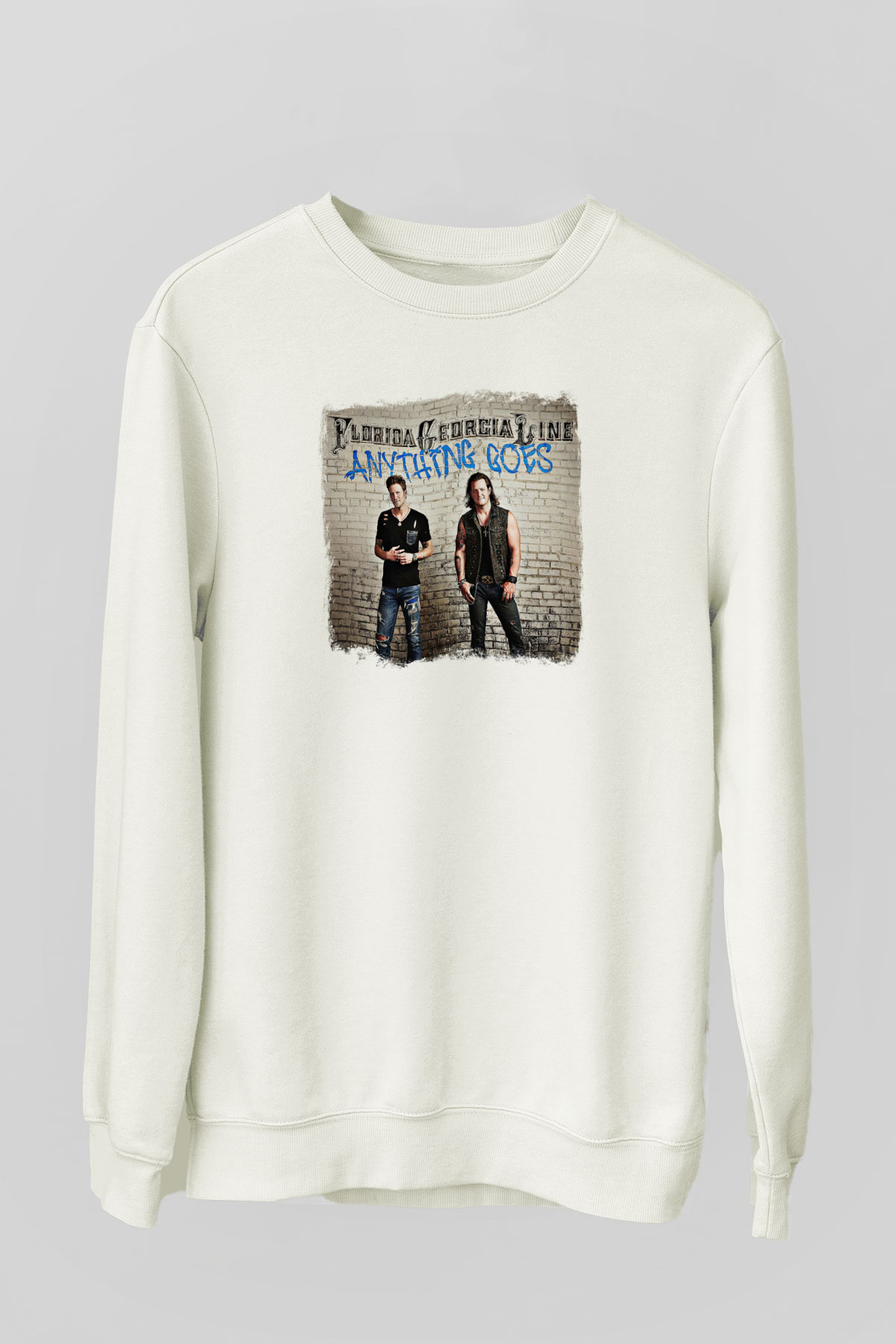 Florida Georgia Line Baskılı Unisex Beyaz Sweatshirt
