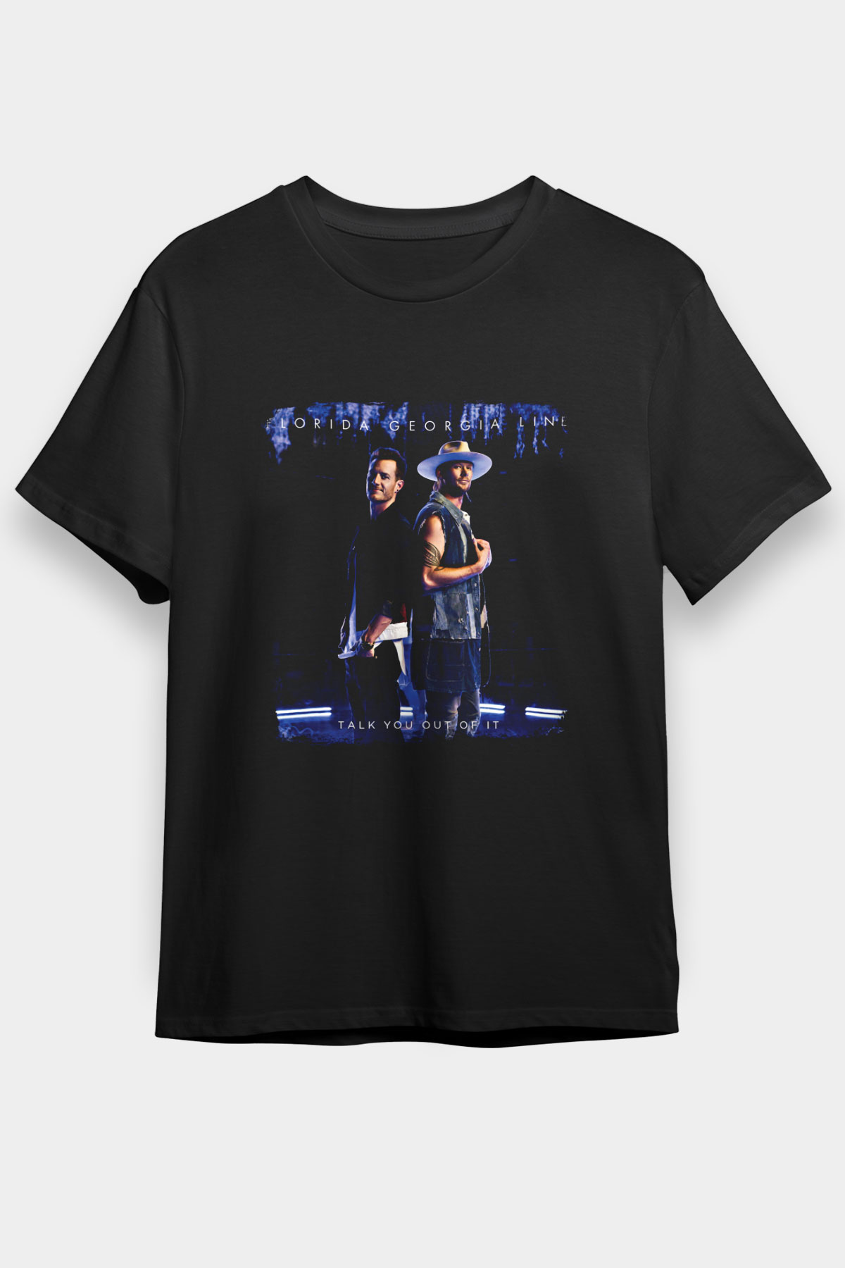 Florida Georgia Line Baskılı Unisex Siyah Tişört