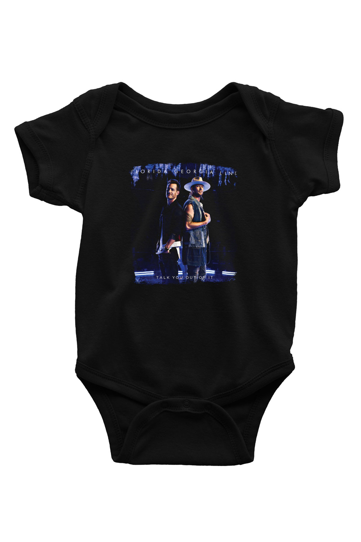 Florida Georgia Line Baskılı Unisex Siyah Bebek Body - Zıbın