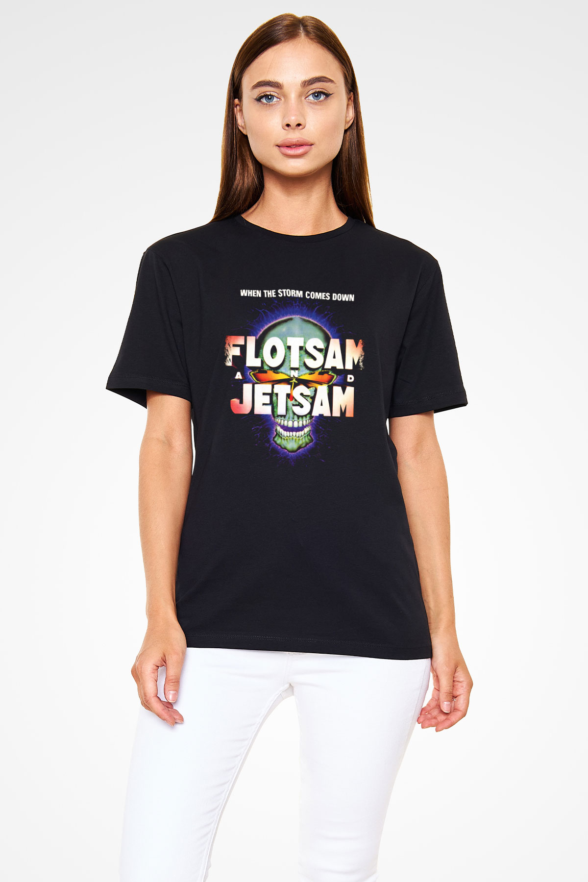 Flotsam and Jetsam Baskılı Unisex Siyah Tişört