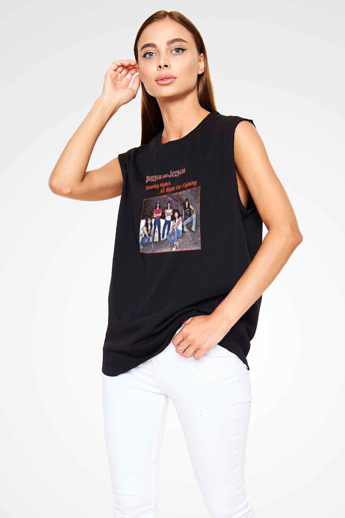 Flotsam and Jetsam Baskılı Unisex Siyah Kolsuz Tişört