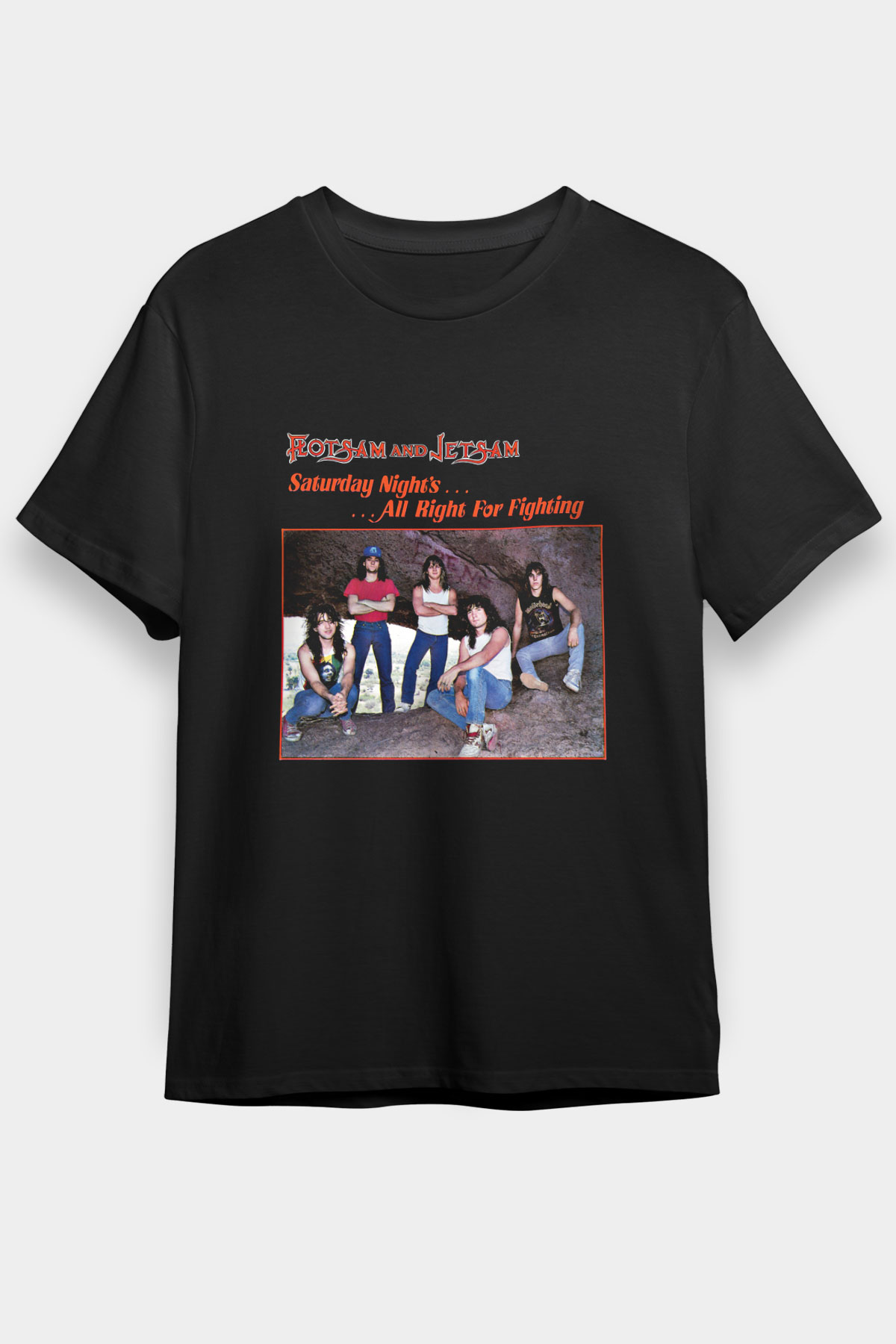 Flotsam and Jetsam Baskılı Unisex Siyah Tişört