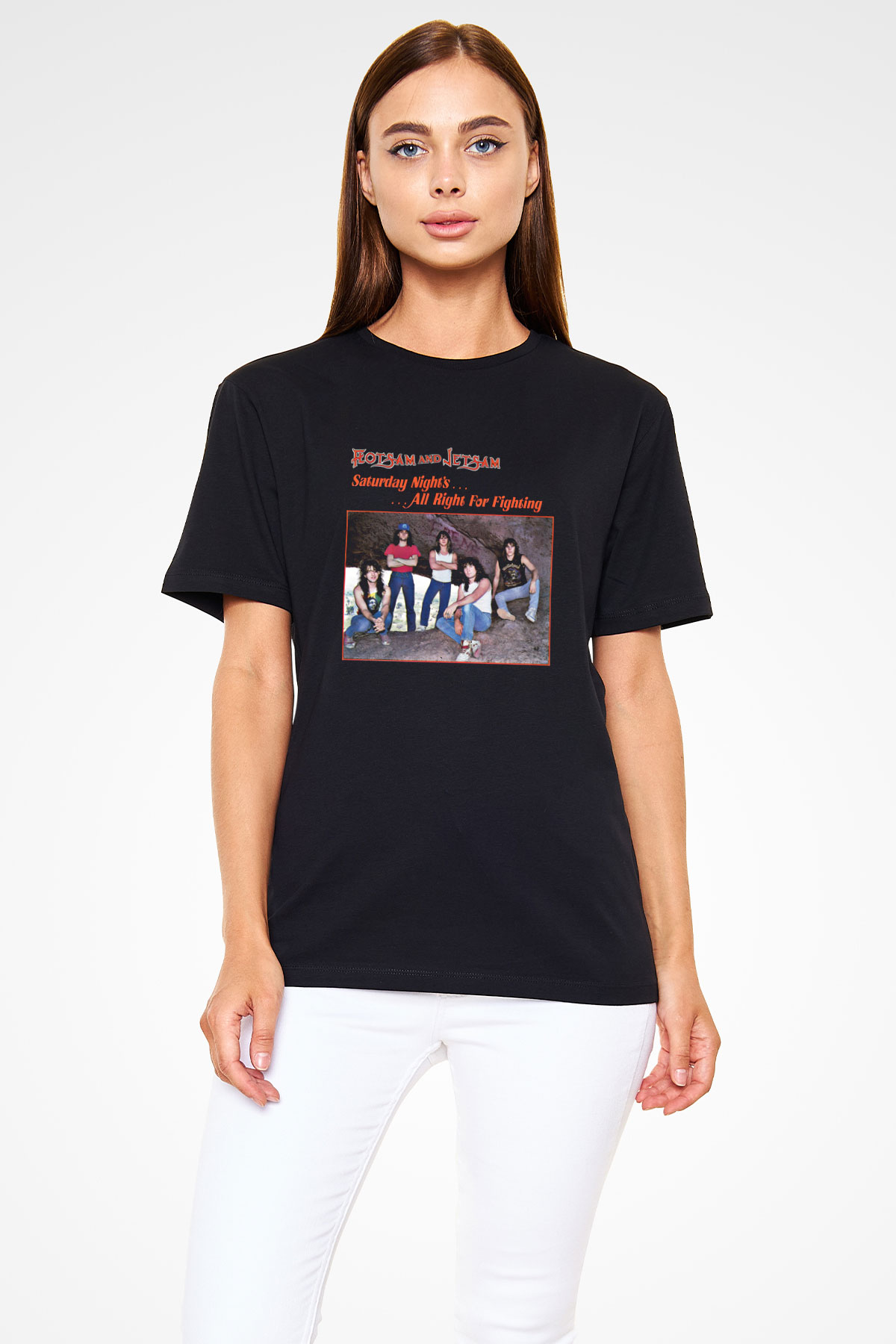 Flotsam and Jetsam Baskılı Unisex Siyah Tişört