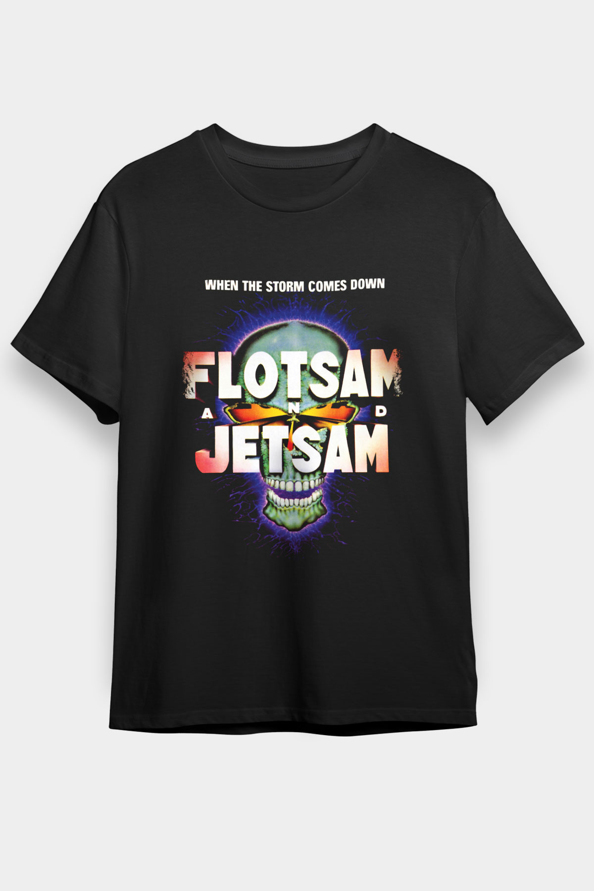 Flotsam and Jetsam Baskılı Unisex Siyah Tişört