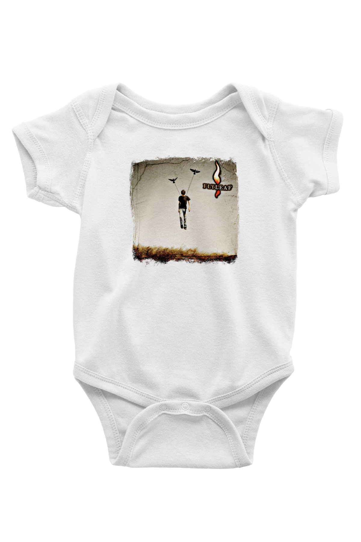 Flyleaf Baskılı Unisex Beyaz Bebek Body - Zıbın