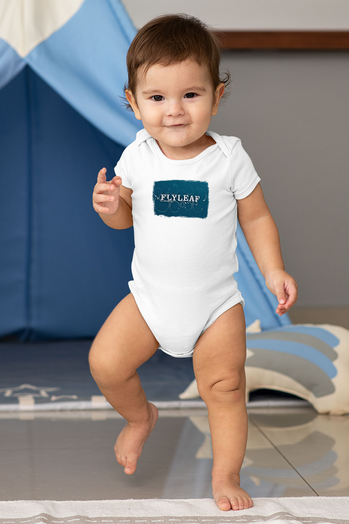 Flyleaf Baskılı Unisex Beyaz Bebek Body - Zıbın