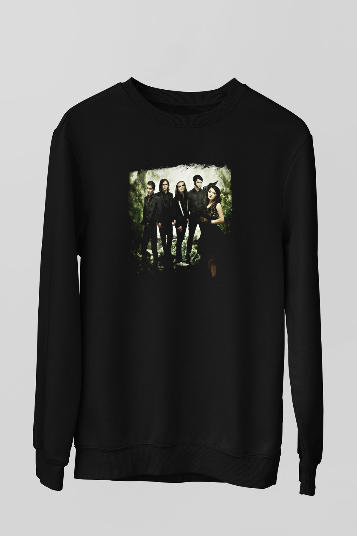 Flyleaf Baskılı Unisex Siyah Sweatshirt
