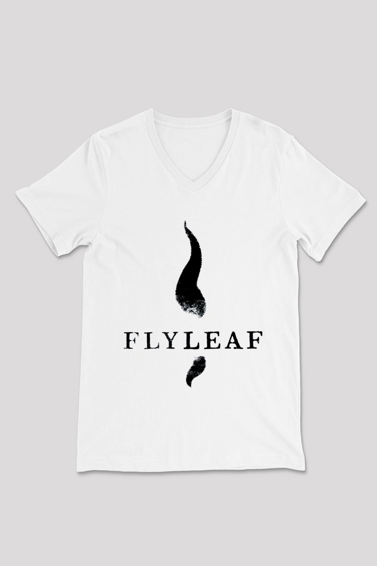 Flyleaf Beyaz Unisex V Yaka Tişört