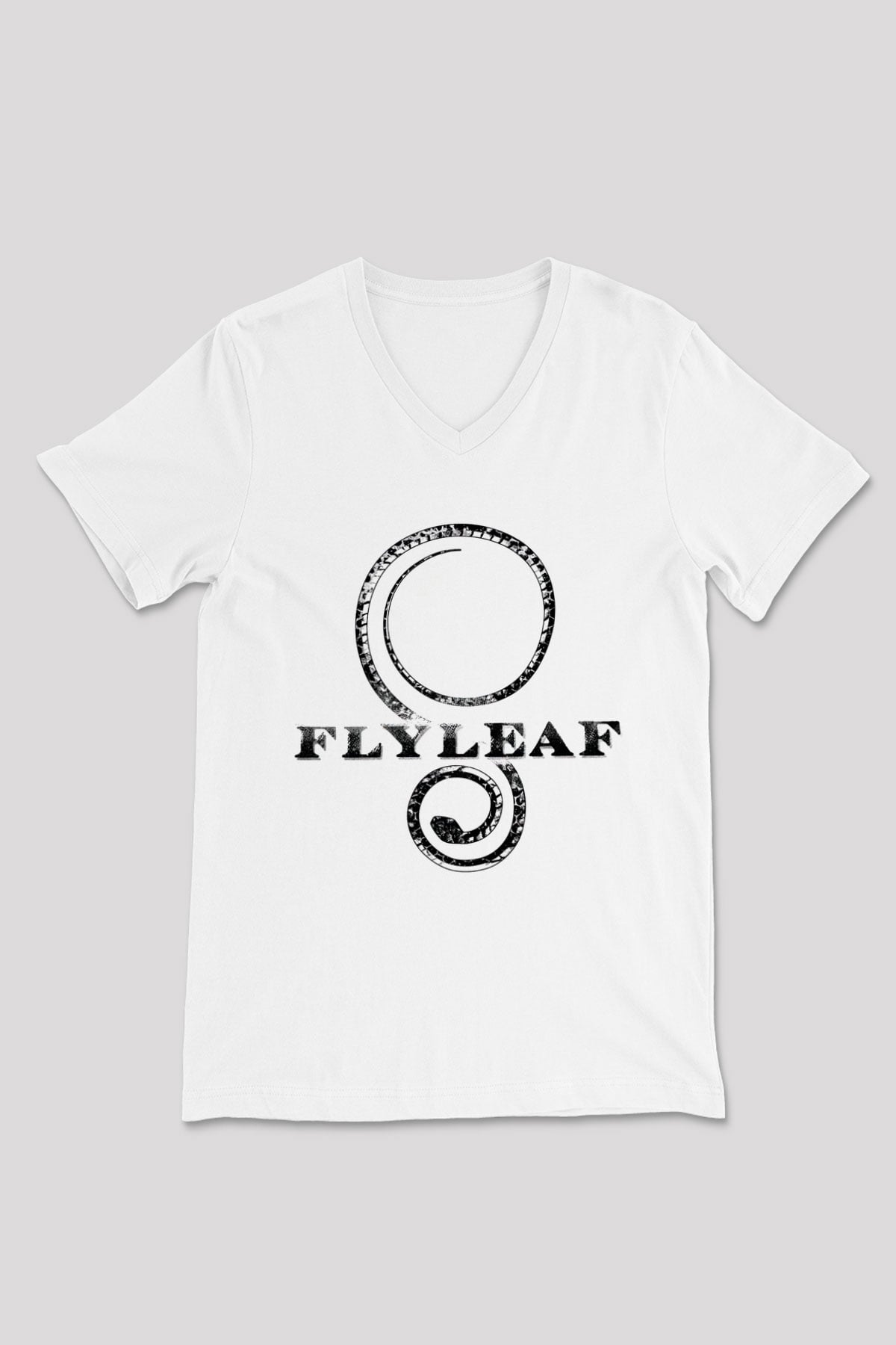 Flyleaf Beyaz Unisex V Yaka Tişört